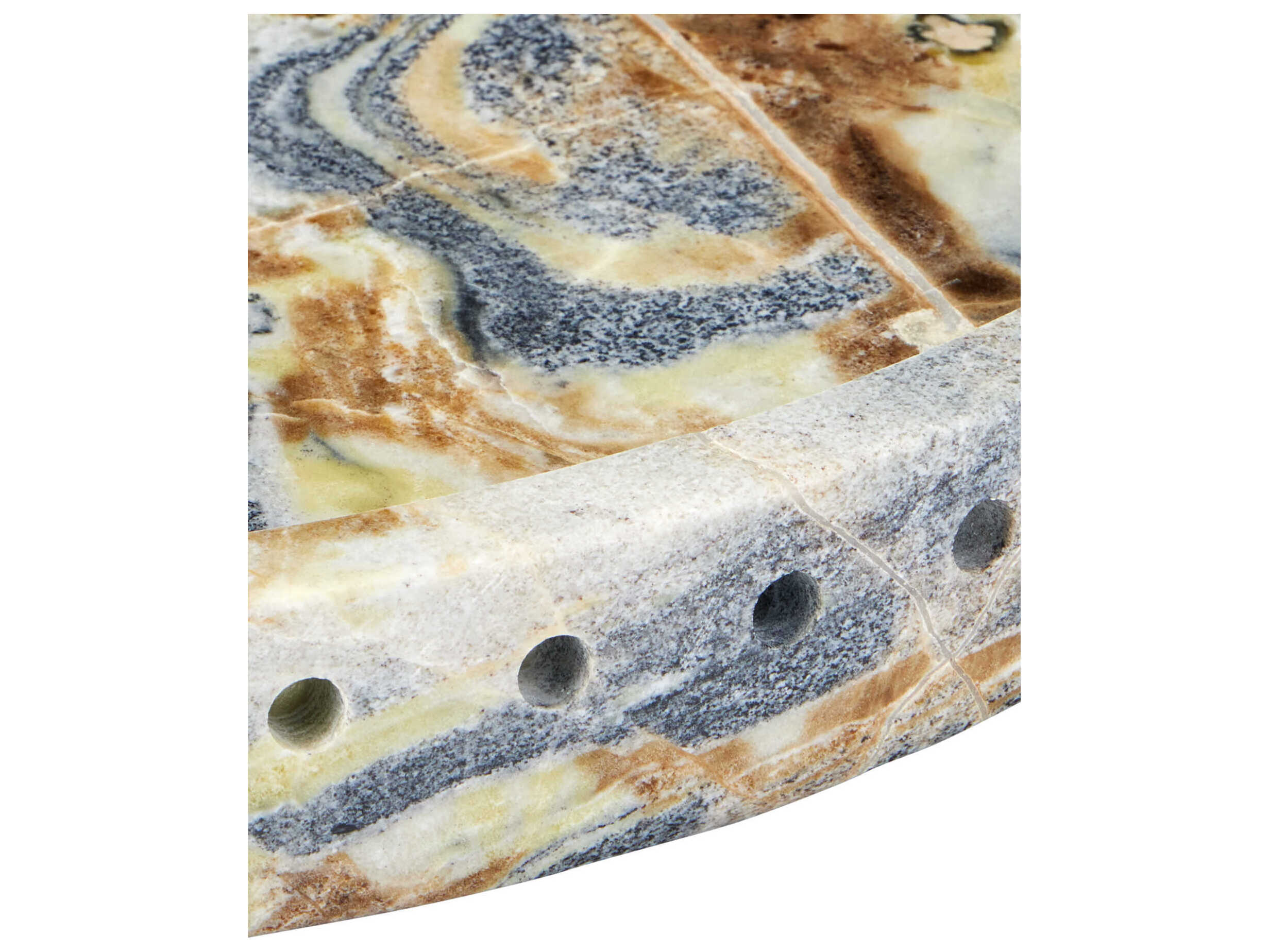 Currey & Company Freya Floral Jade Marble Tray