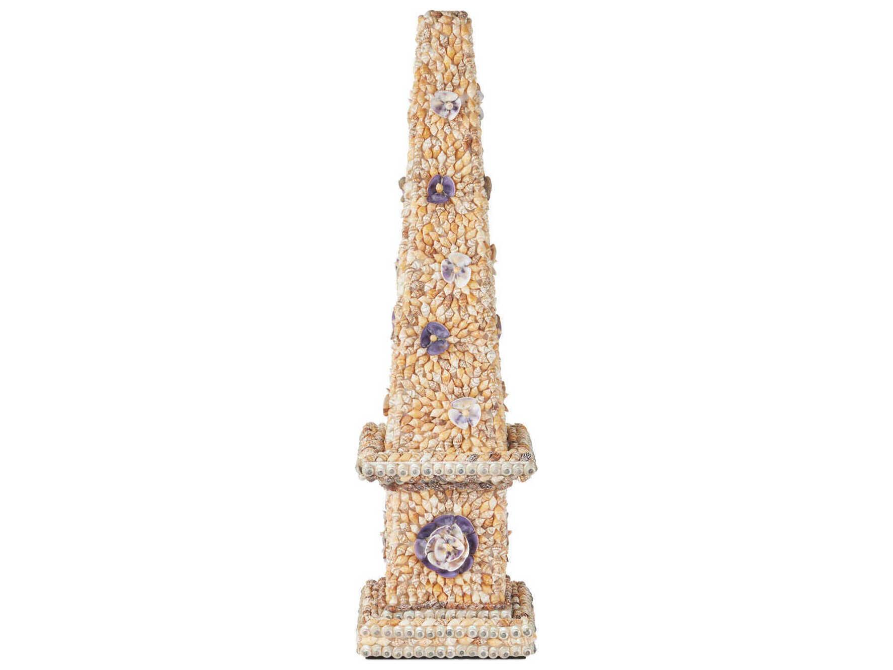 Currey & Company Coquillage Short Obelisk
