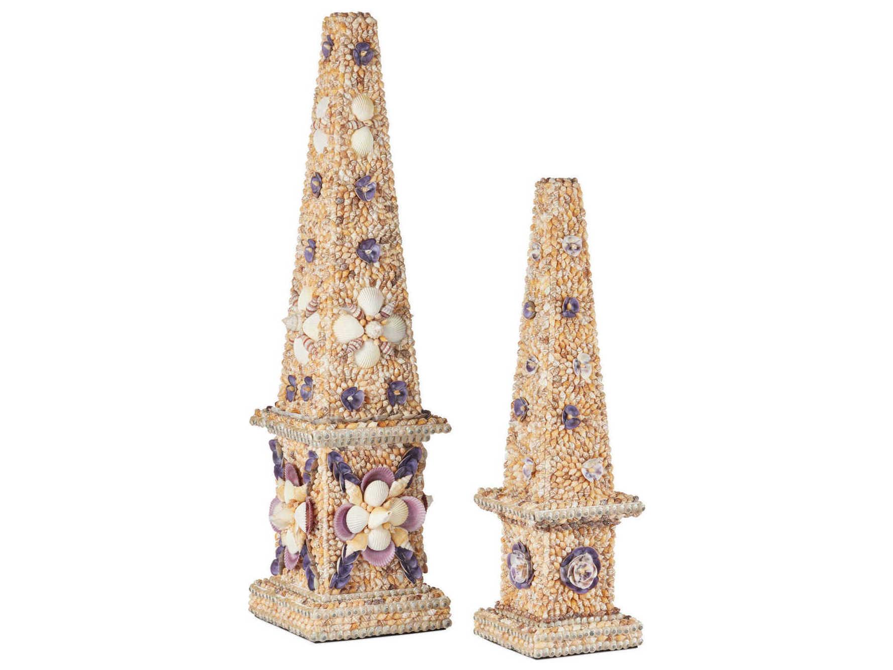 Currey & Company Coquillage Short Obelisk