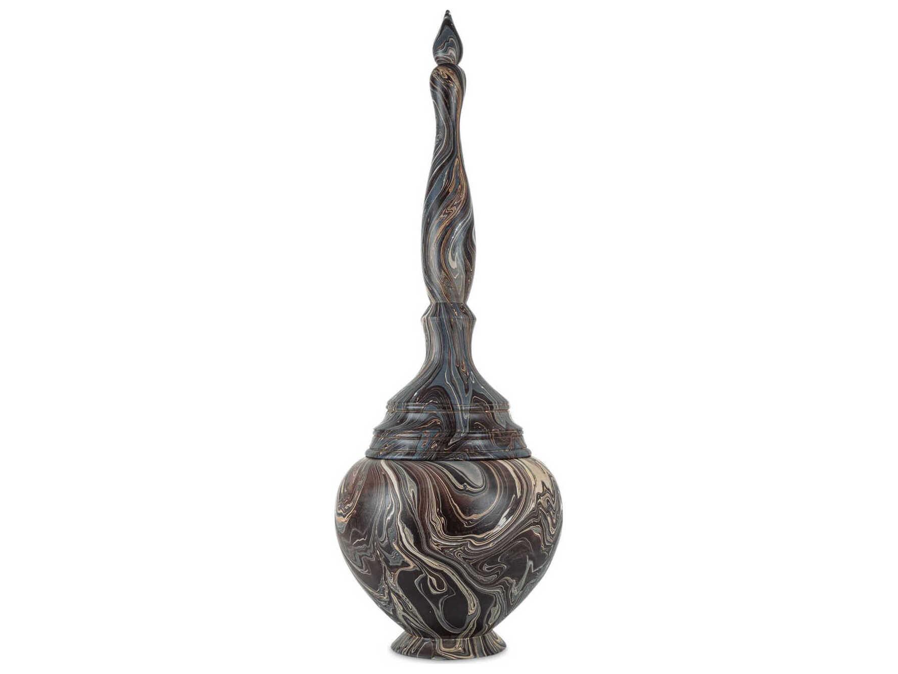 Currey & Company Marbleized Tall Turret Box