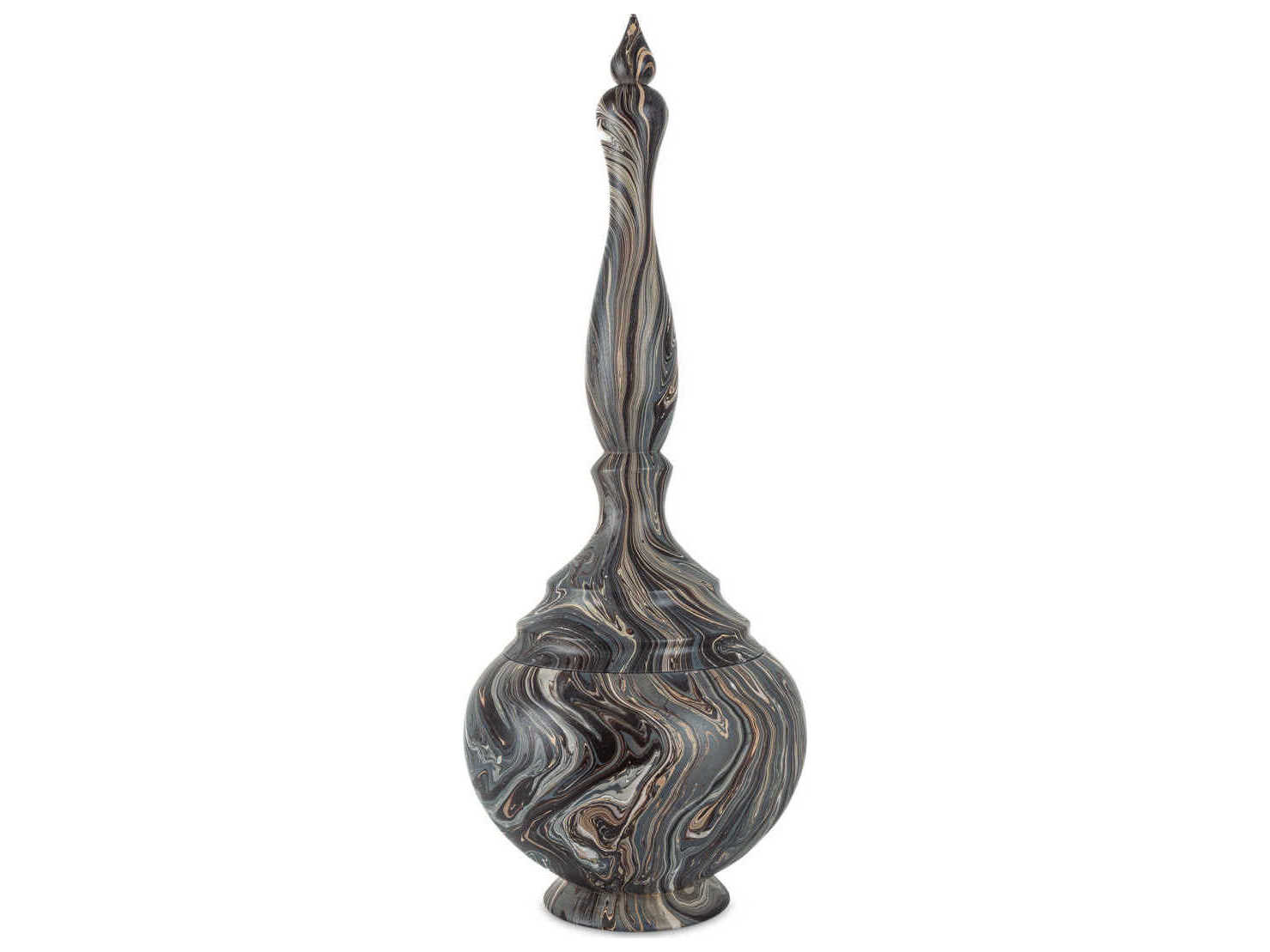 Currey & Company Marbleized Short Turret Box