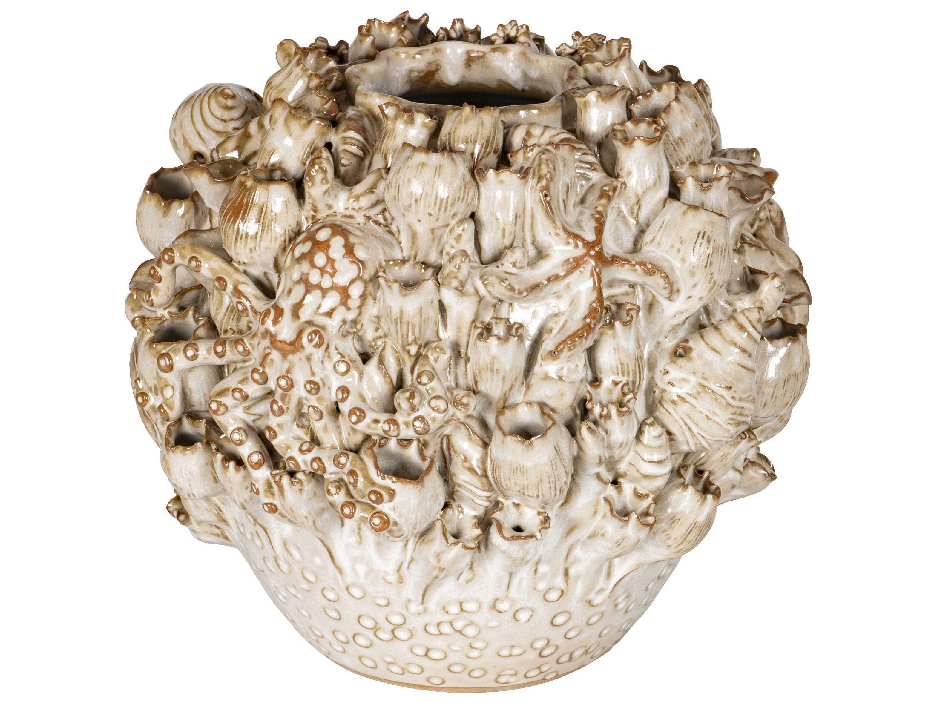 Currey & Company Tidal Milky White Vase