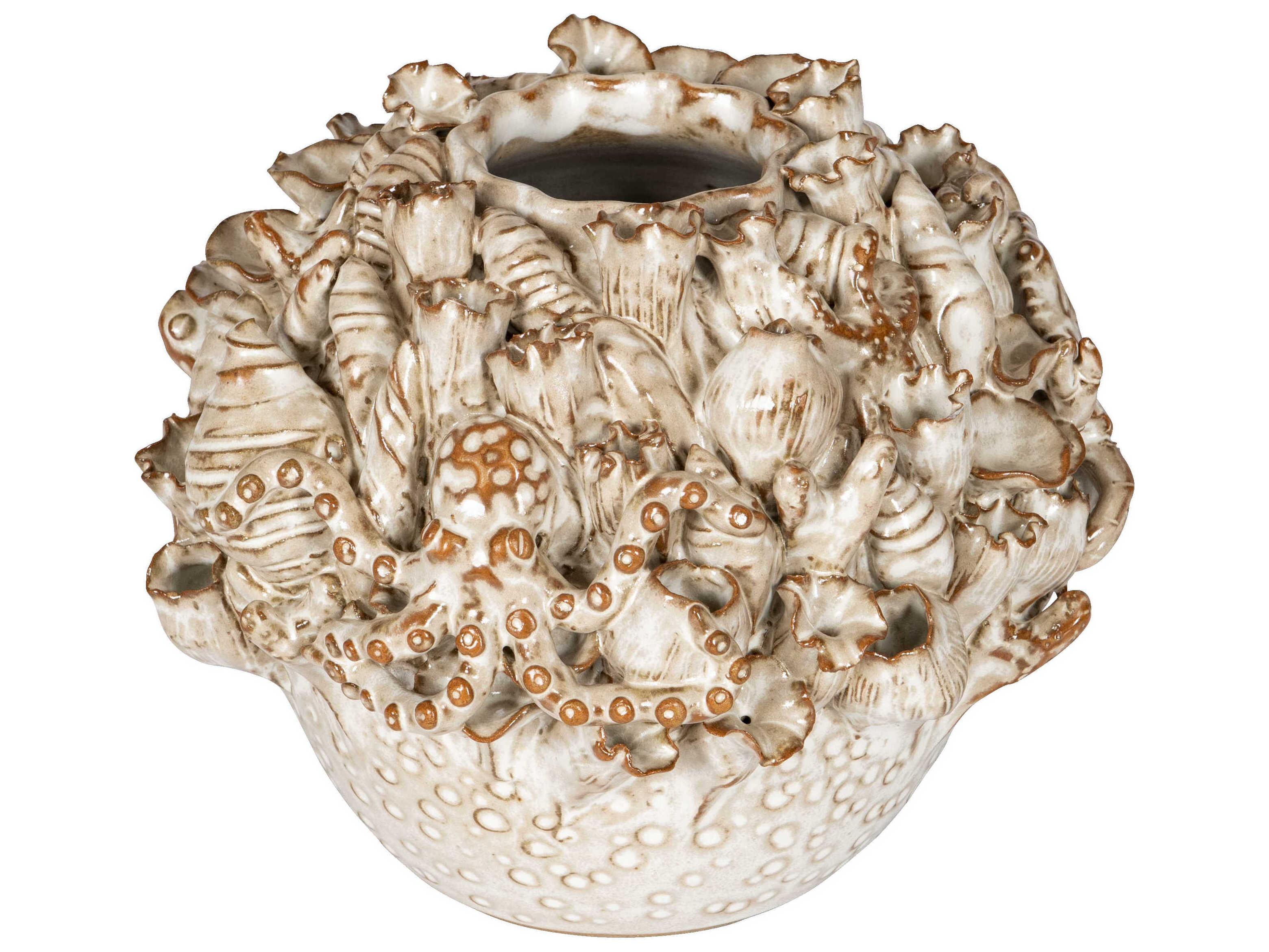 Currey & Company Tidal Milky White Vase