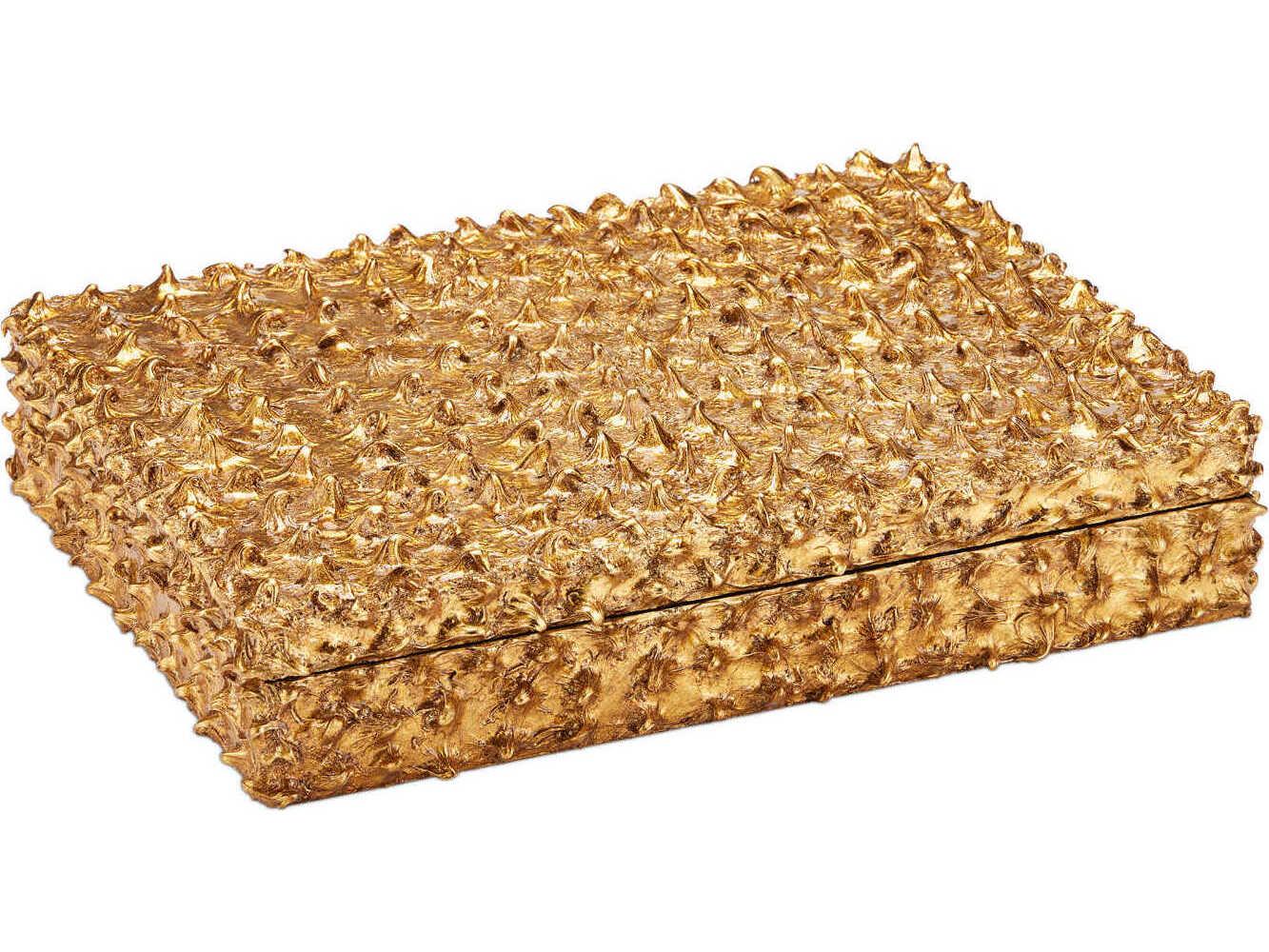 Currey & Company Hazlitt Gold Leaf Storage Box