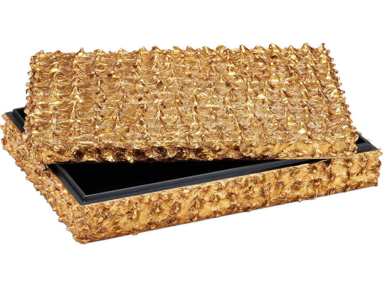 Currey & Company Hazlitt Gold Leaf Storage Box