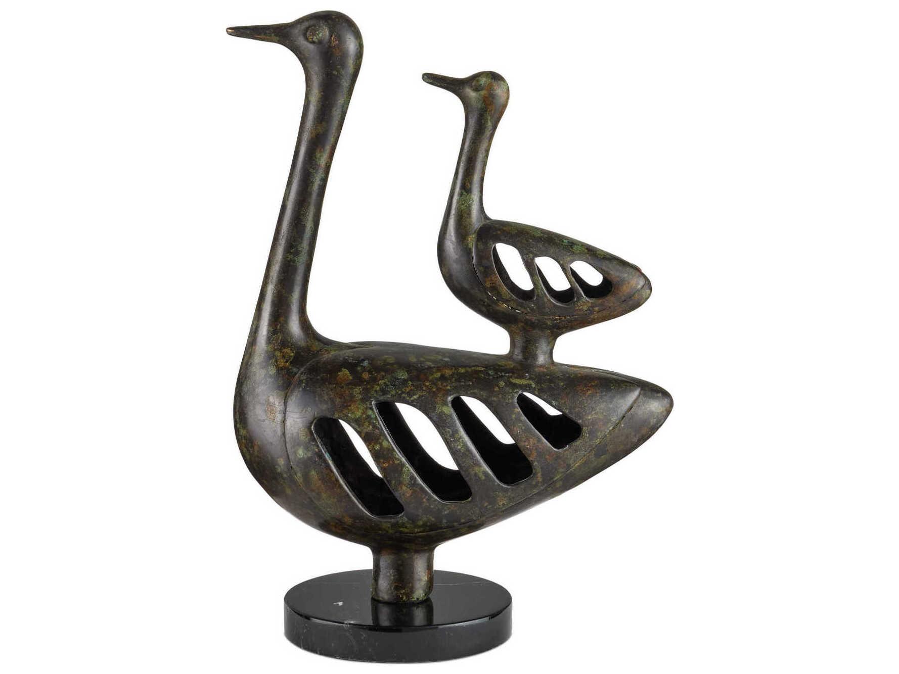 Currey & Company Duck Family Bronze Sculpture