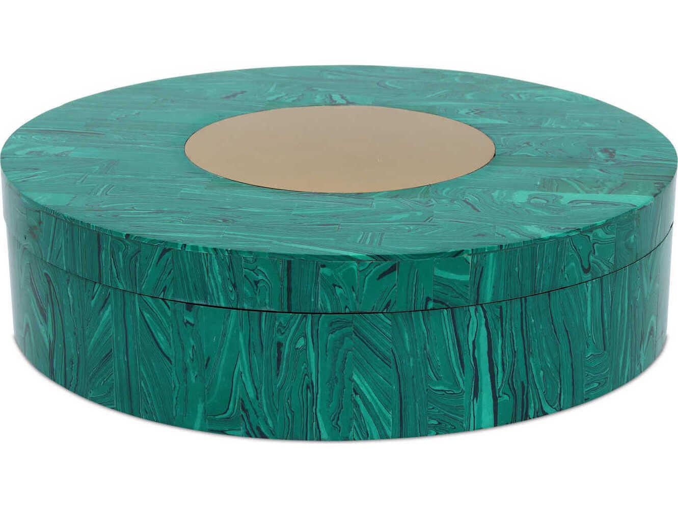 Currey & Company Transformation Marbled Green Brushed Brass Box