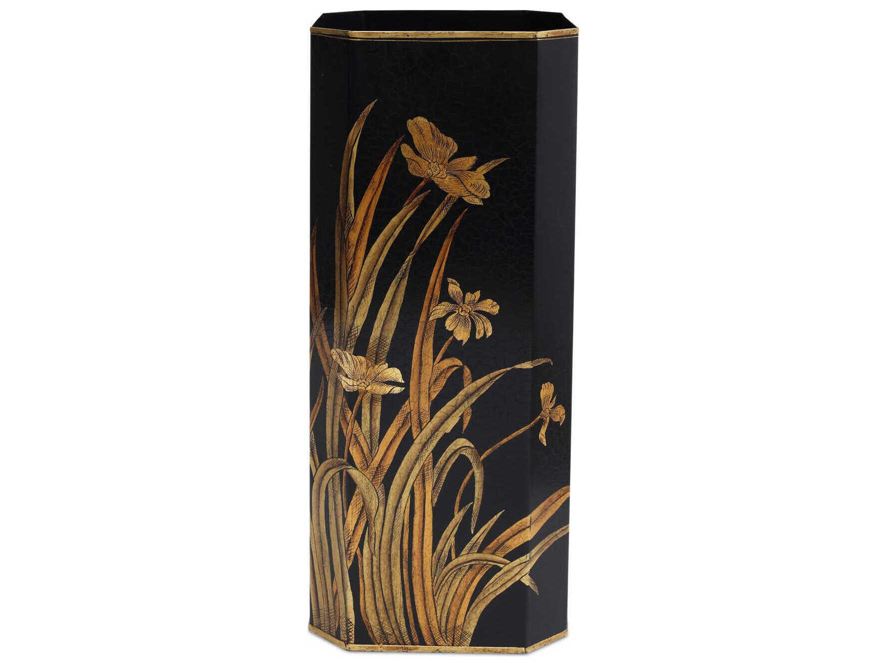 Currey & Company Glasshouse Black Gold Umbrella Stand