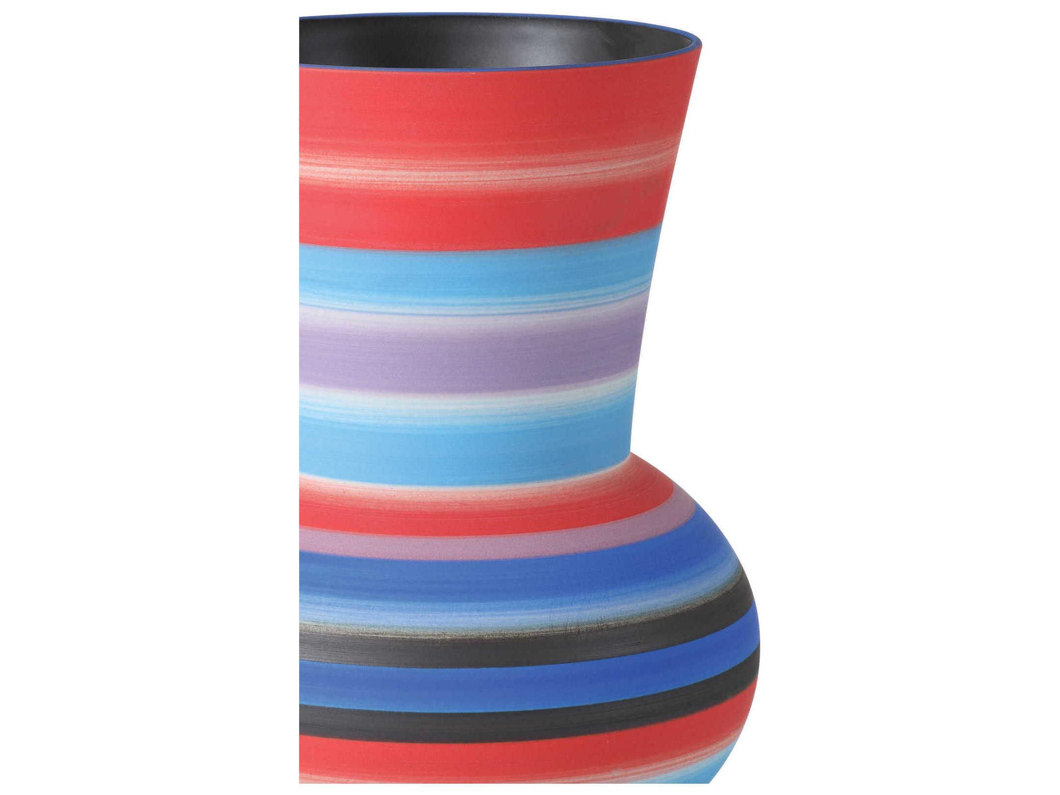 Currey & Company Happy 80 Bright Blue Red Vase