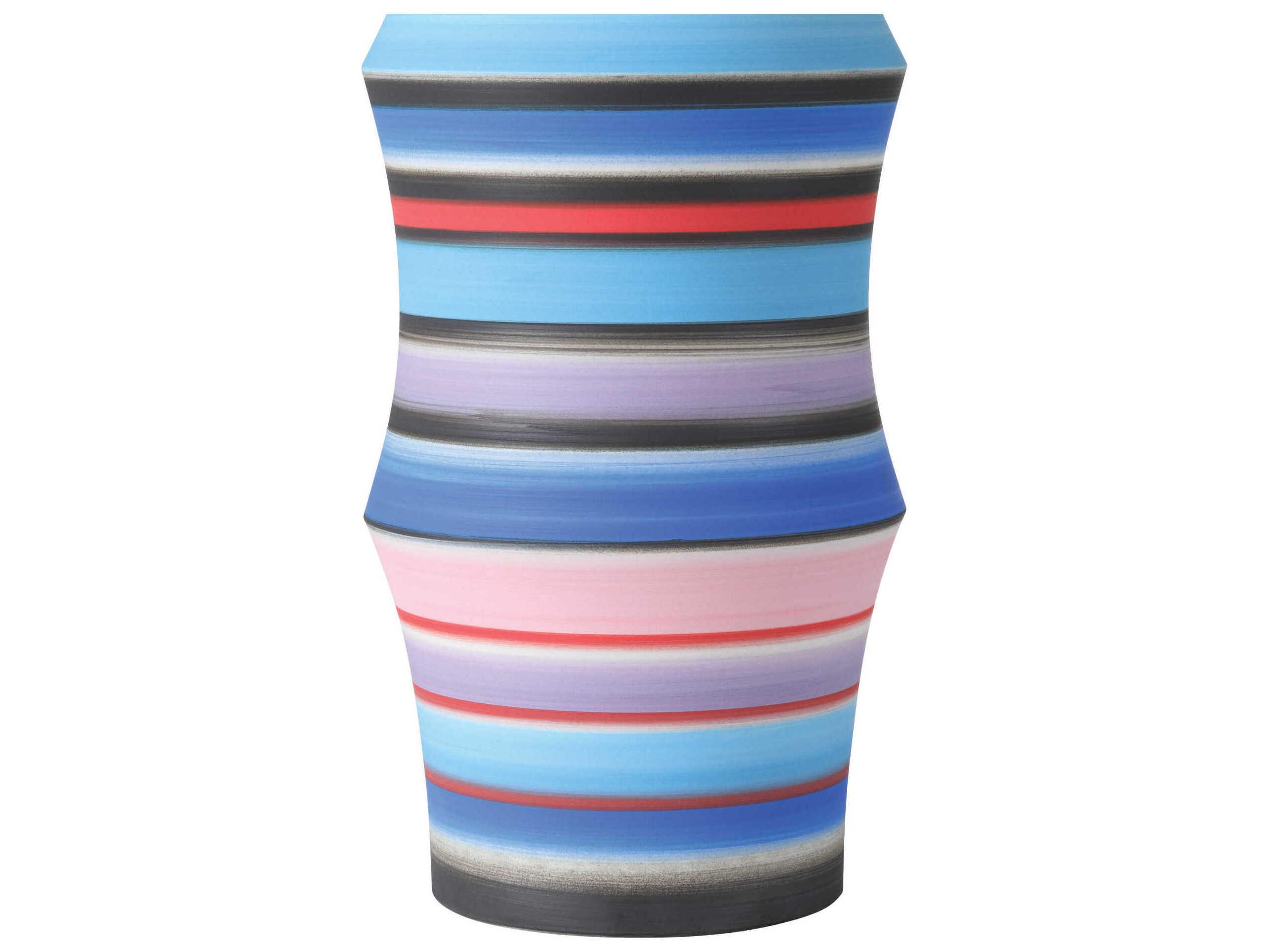 Currey & Company Happy 80 Bright Blue Red Vase