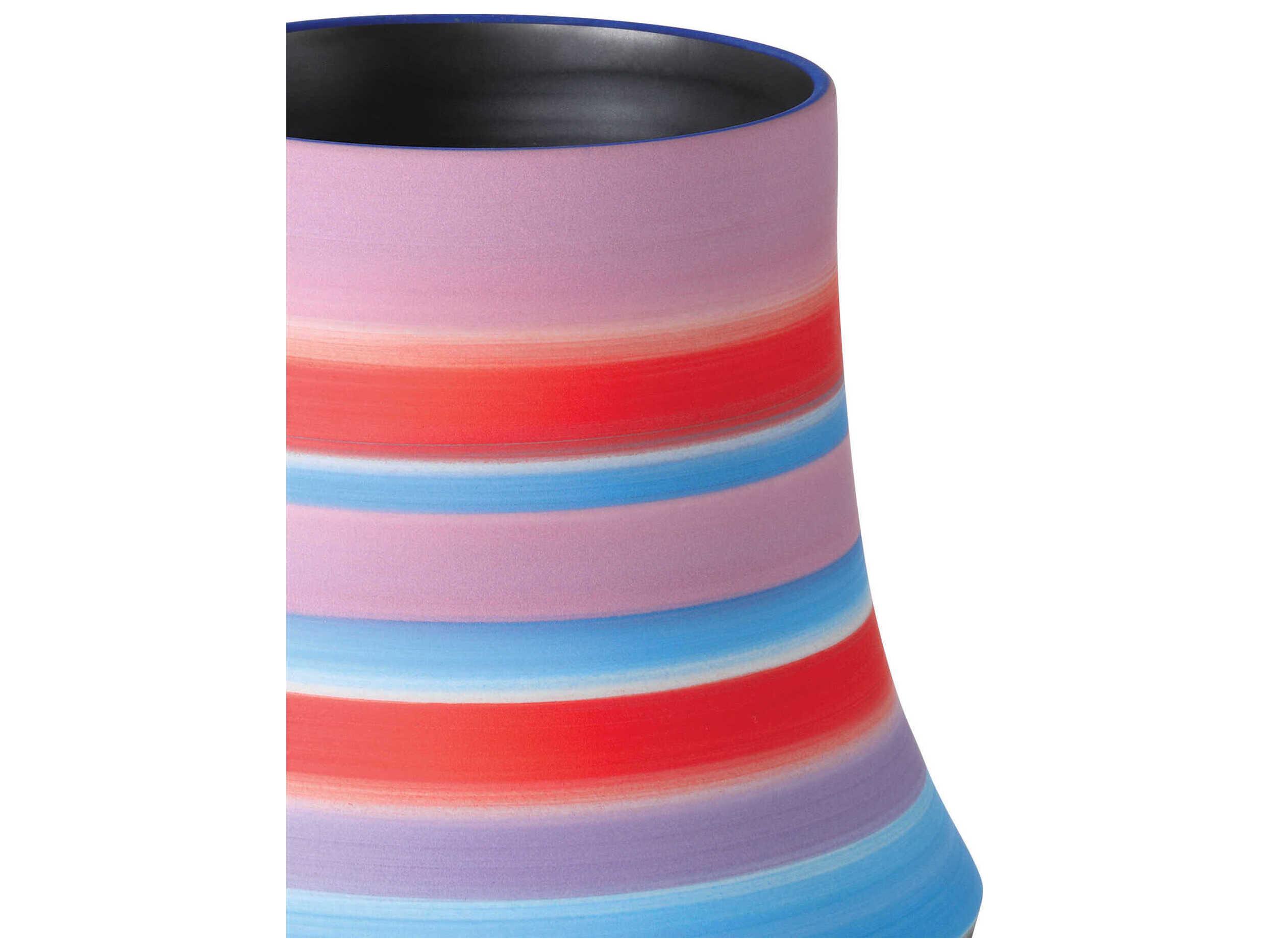 Currey & Company Happy 80 Bright Blue Red Vase