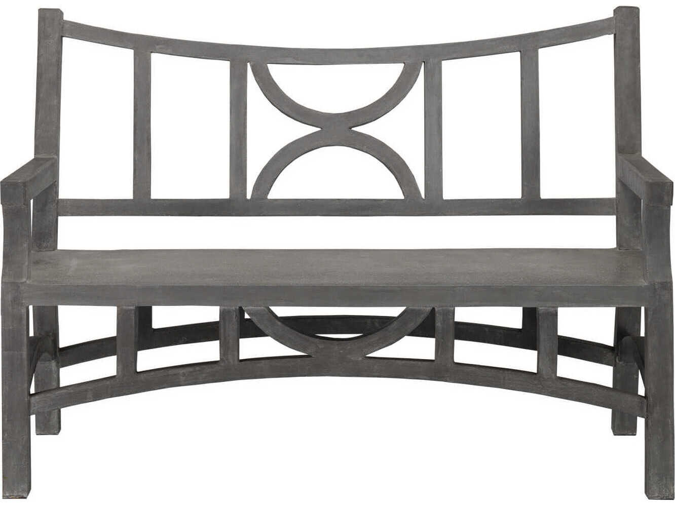 Currey & Company Colesden Dark Gray Faux Bois Accent Bench