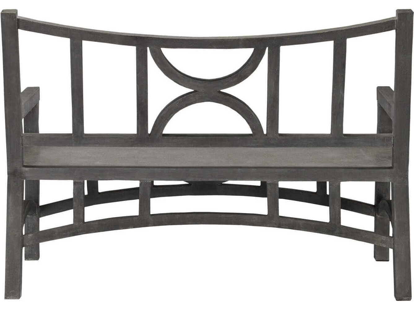 Currey & Company Colesden Dark Gray Faux Bois Accent Bench