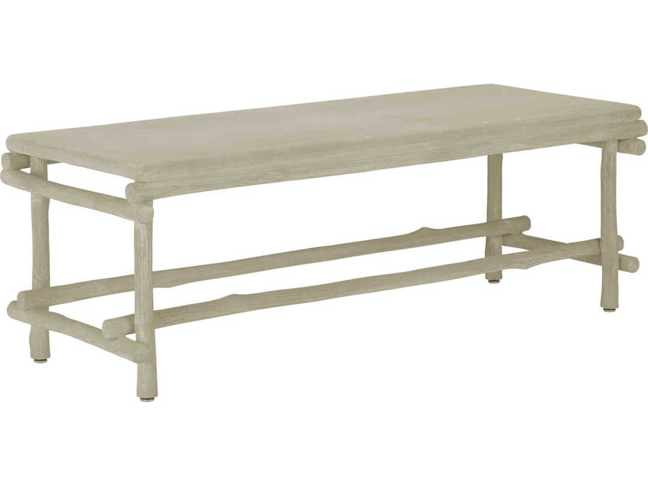 Currey & Company Luzon Rectangular Concrete Portland Faux Bois Coffee Table