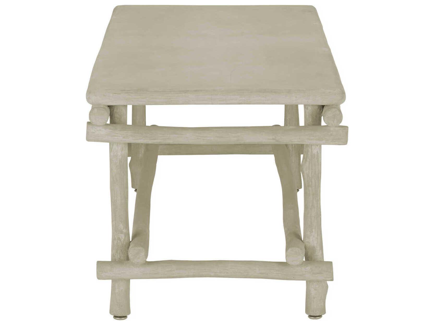 Currey & Company Luzon Rectangular Concrete Portland Faux Bois Coffee Table