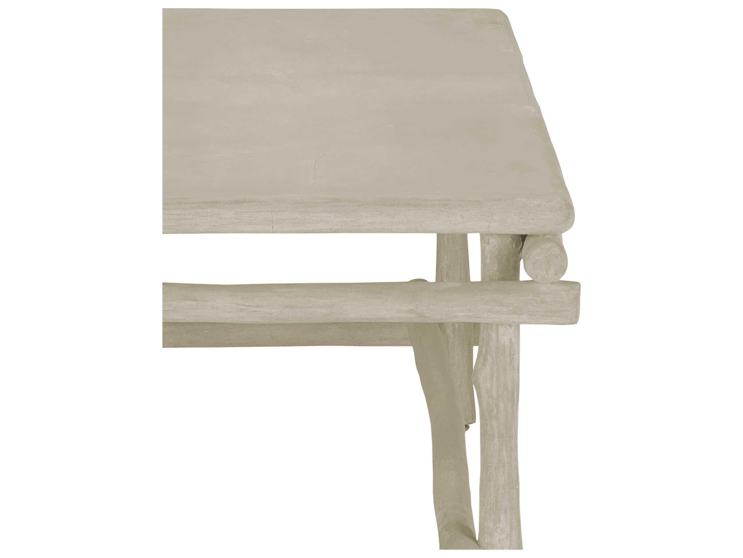 Currey & Company Luzon Rectangular Concrete Portland Faux Bois Coffee Table