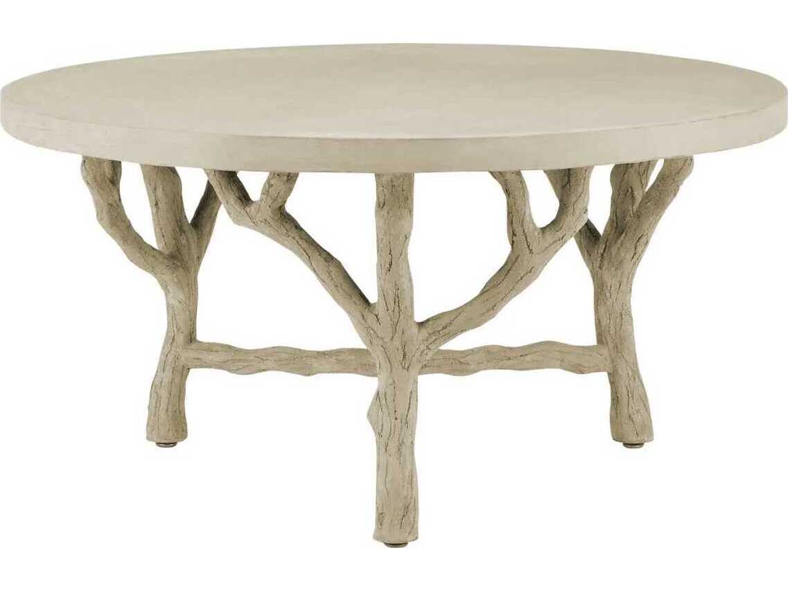 Currey & Company Beaujon Round Concrete Portland Coffee Table