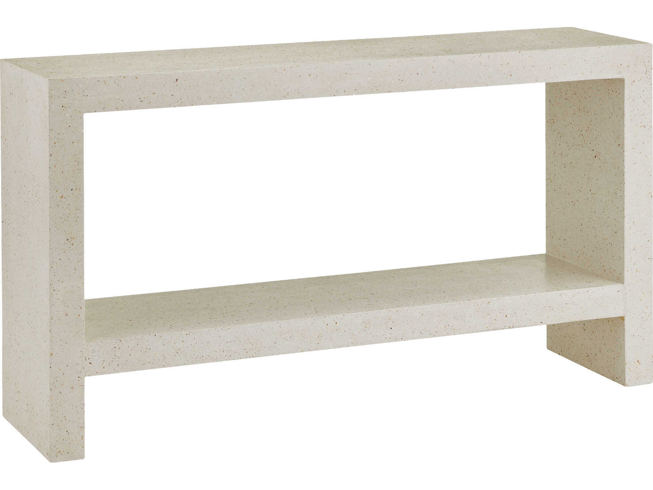 Currey & Company Carson Rectangular Concrete Ivory Terrazzo Console Table