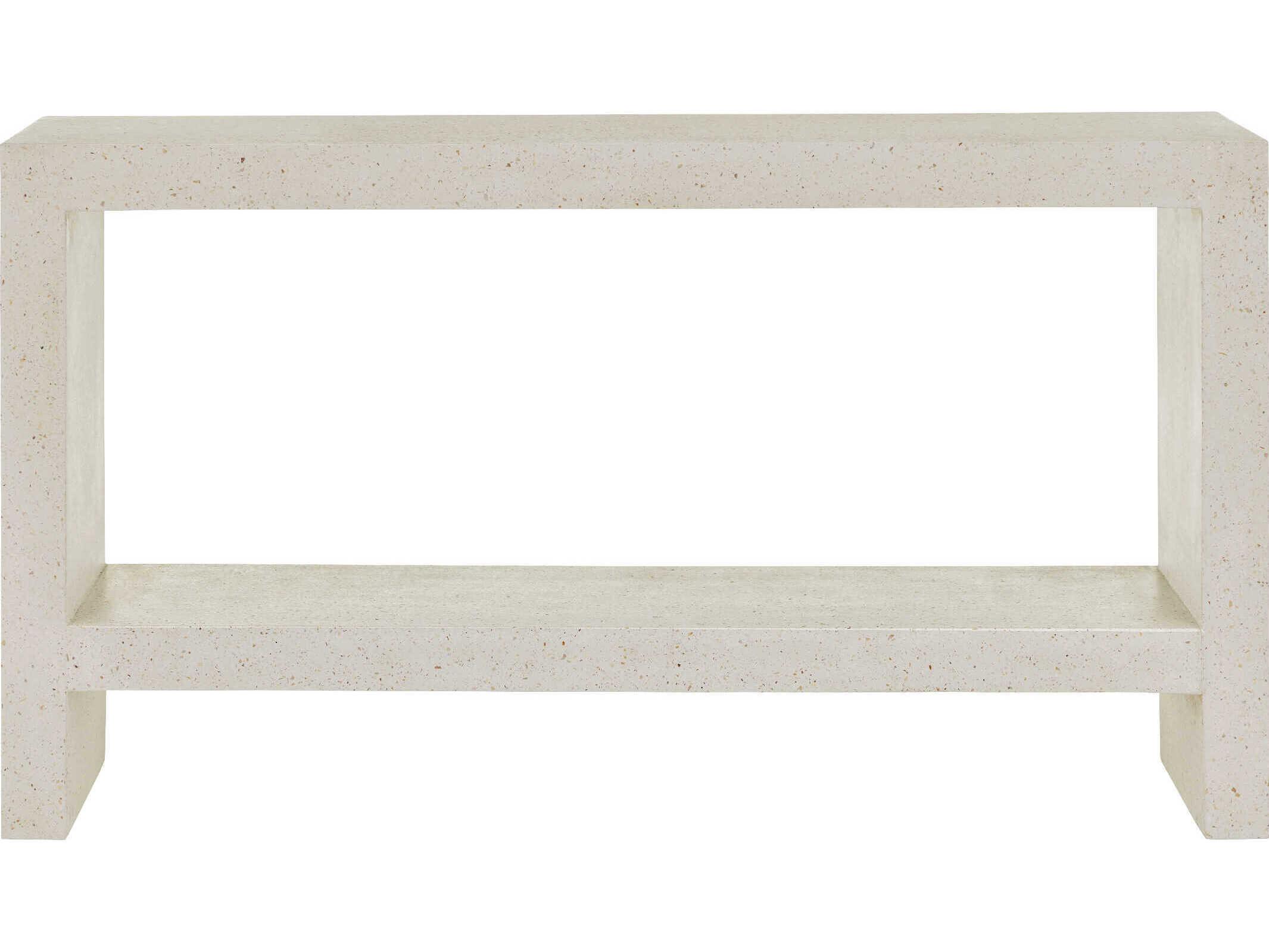 Currey & Company Carson Rectangular Concrete Ivory Terrazzo Console Table