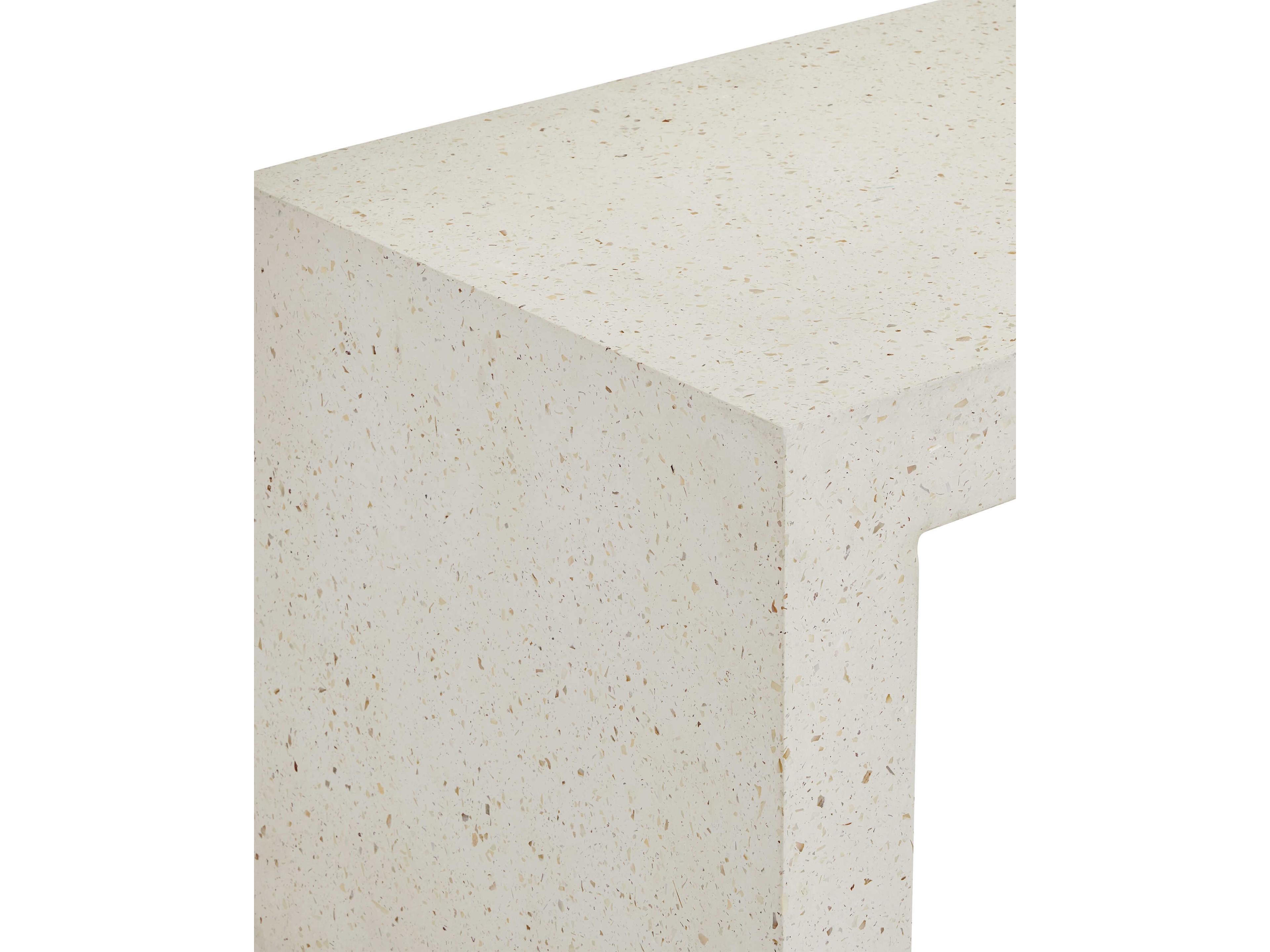 Currey & Company Carson 48" Ivory Terrazzo Beige Accent Bench