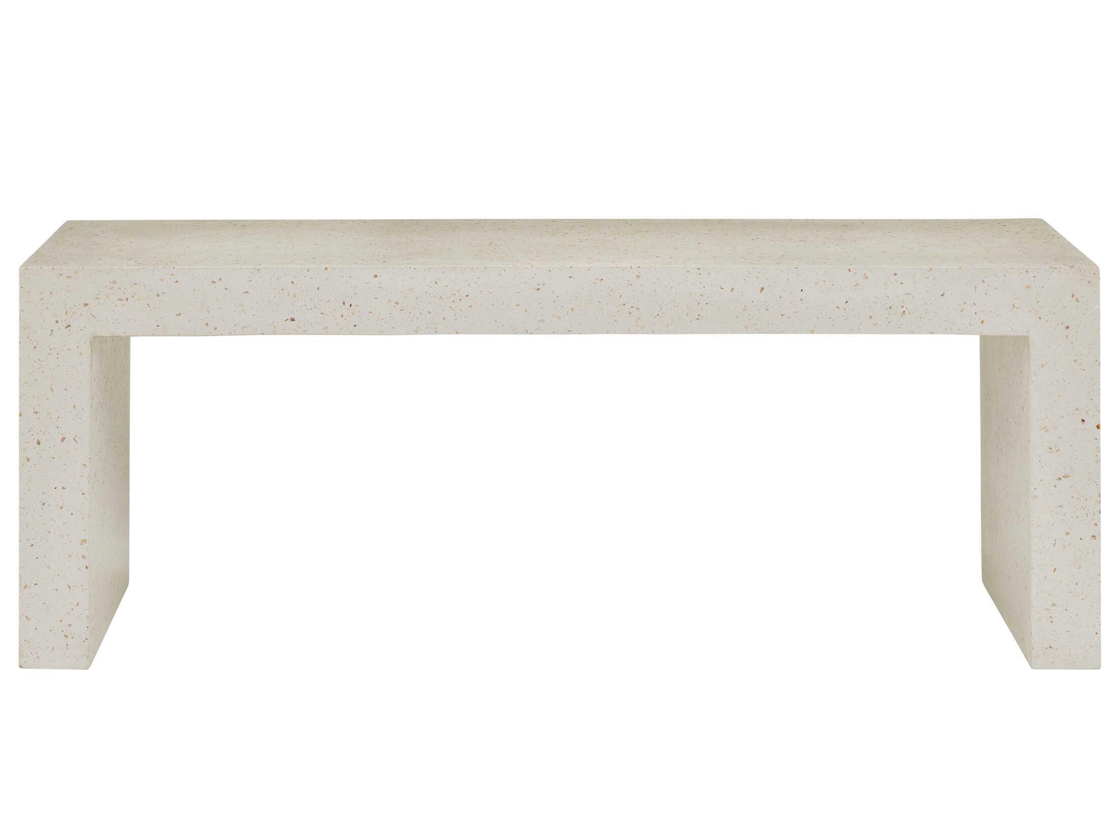 Currey & Company Carson 48" Ivory Terrazzo Beige Accent Bench