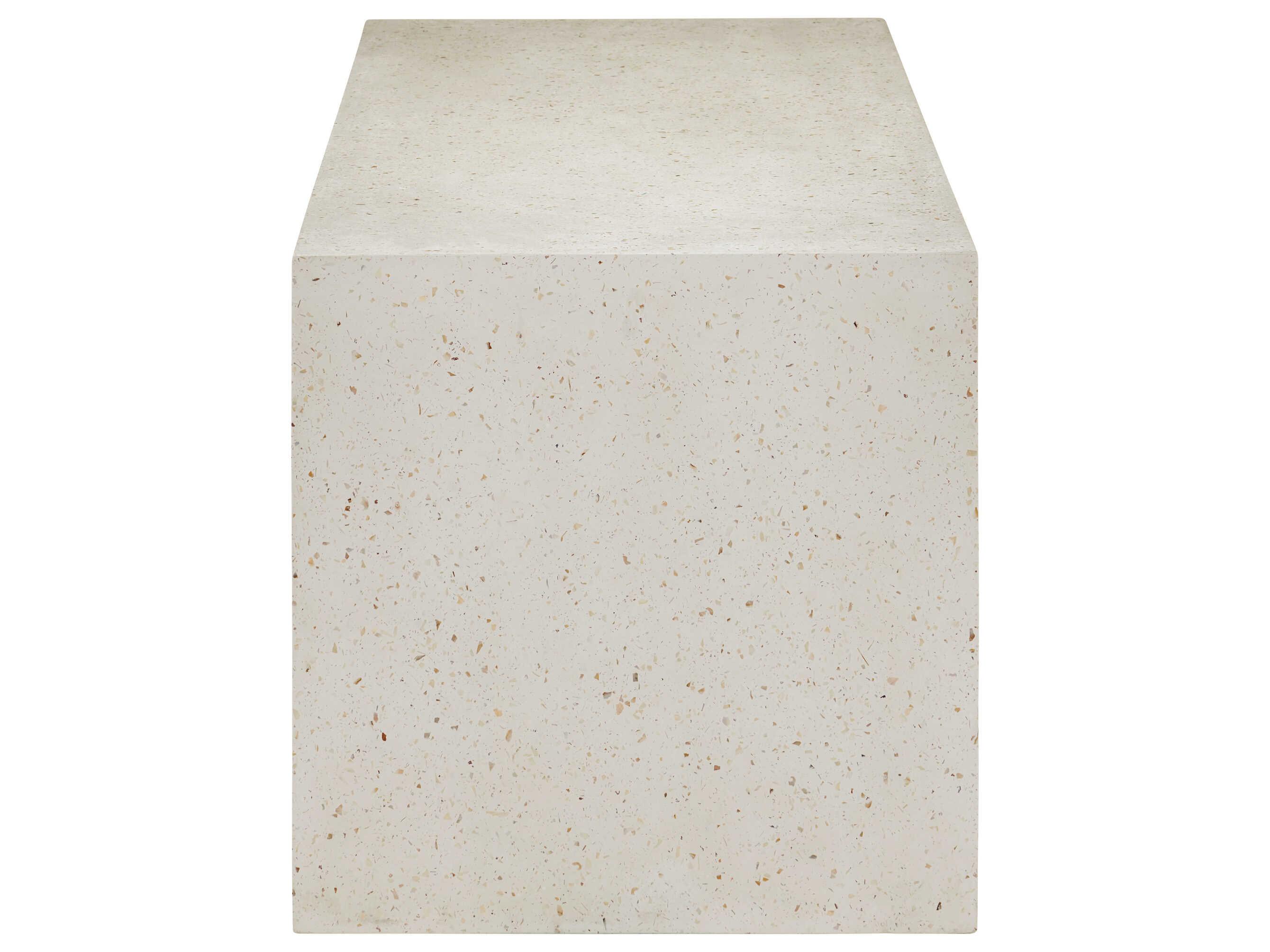 Currey & Company Carson 48" Ivory Terrazzo Beige Accent Bench