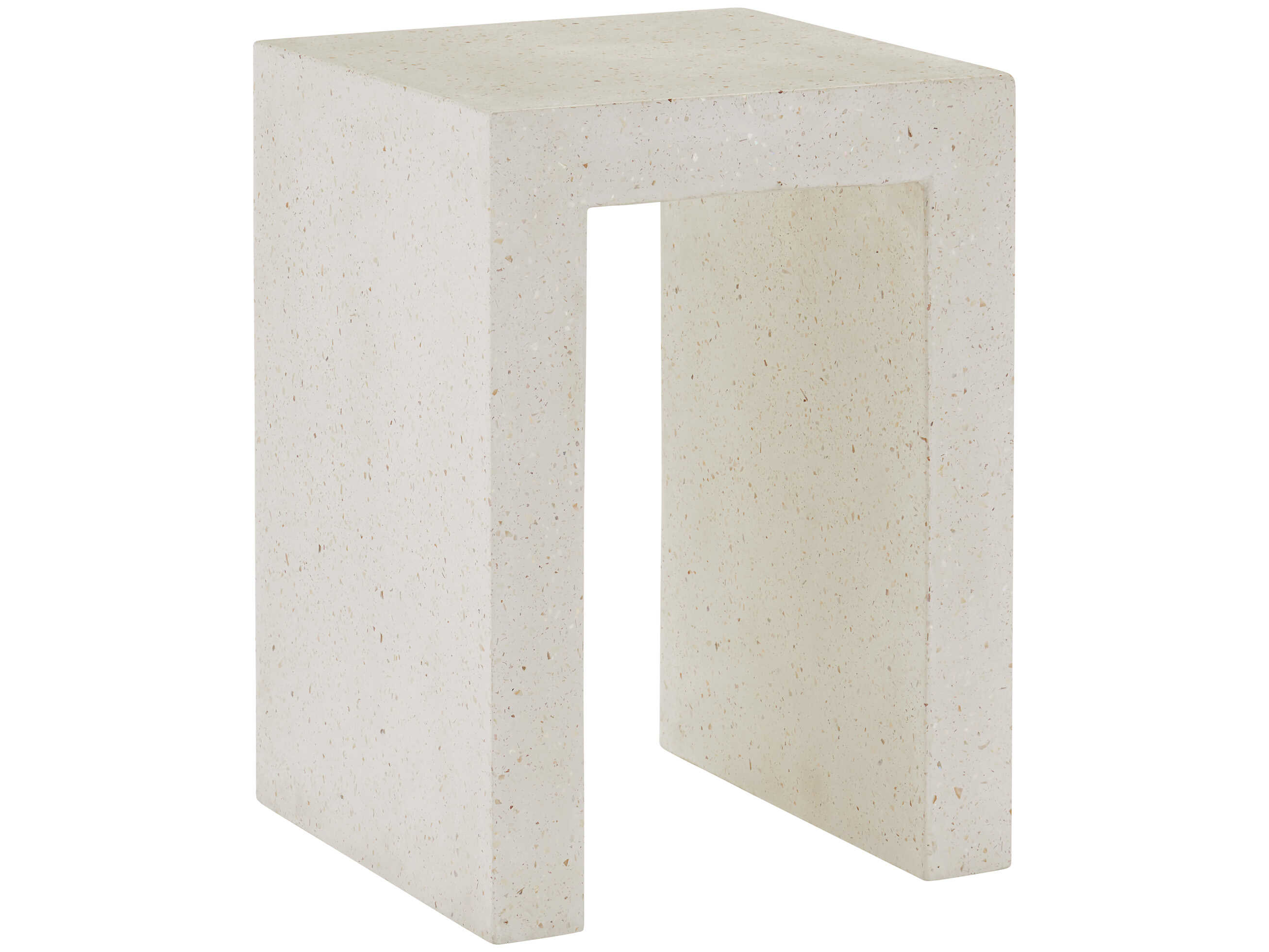 Currey & Company Carson 16" Square Concrete Ivory Terrazzo End Table