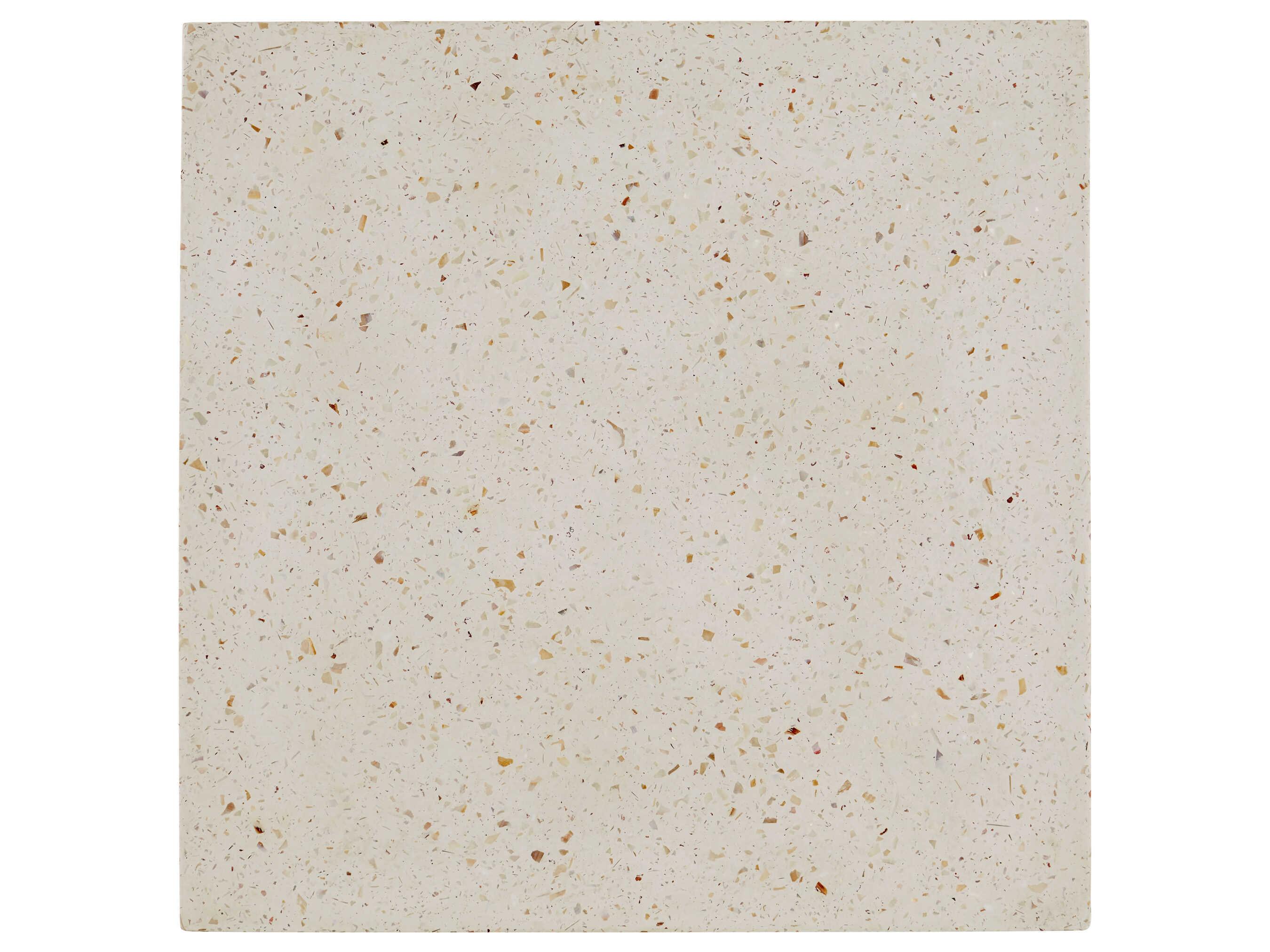 Currey & Company Carson 16" Square Concrete Ivory Terrazzo End Table