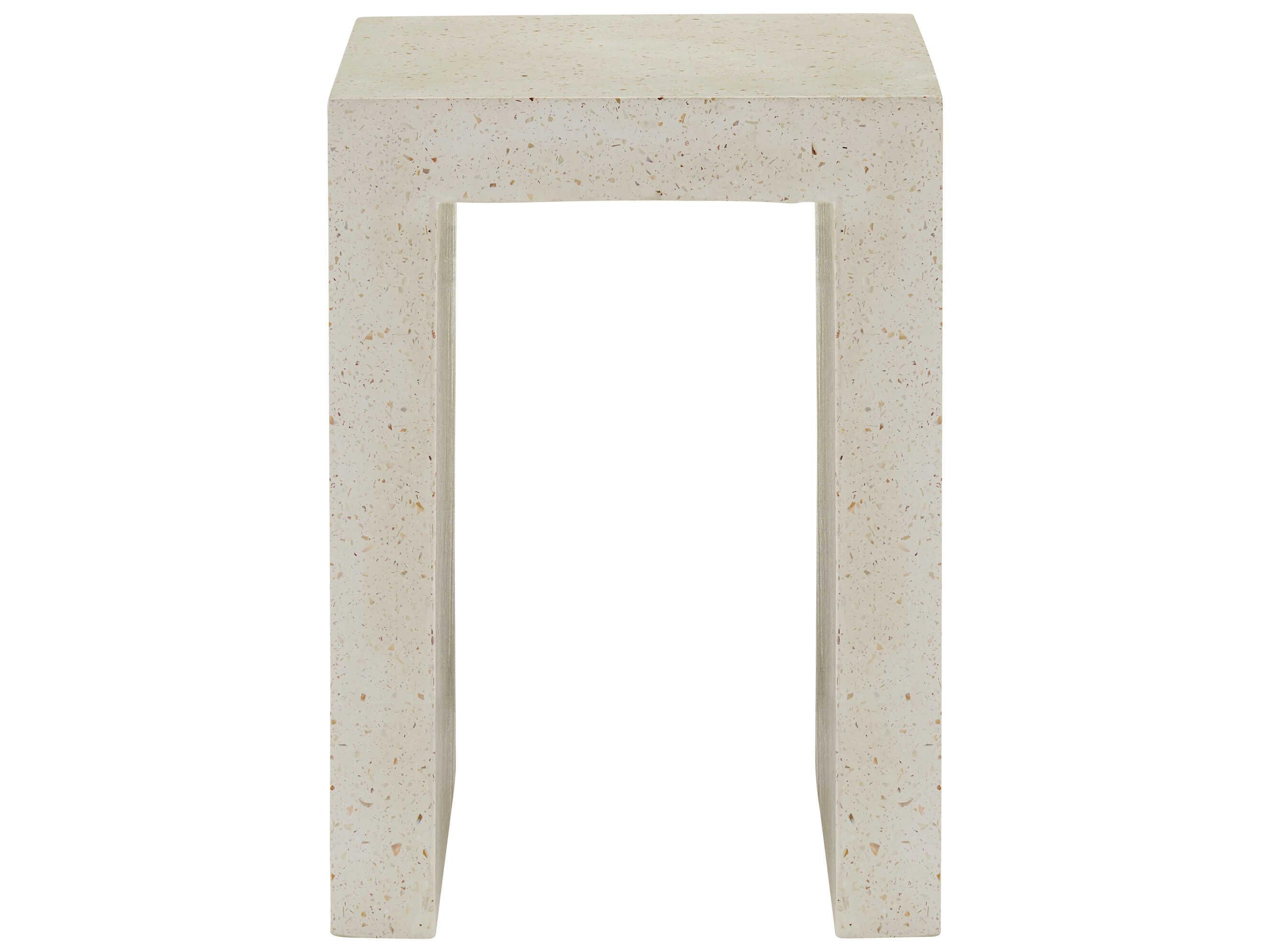 Currey & Company Carson 16" Square Concrete Ivory Terrazzo End Table