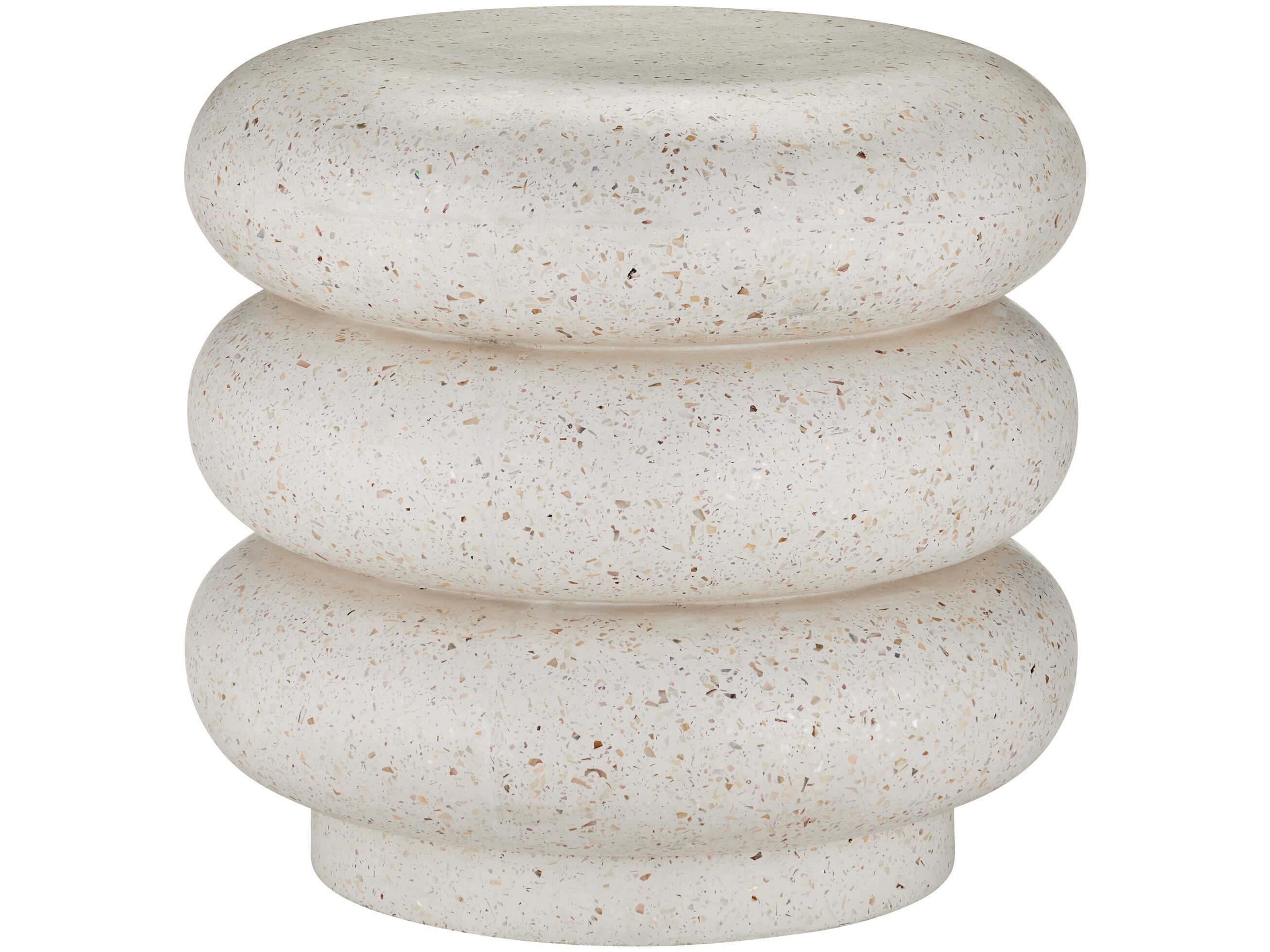 Currey & Company Cusani 20" Ivory Terrazzo Beige Accent Stool