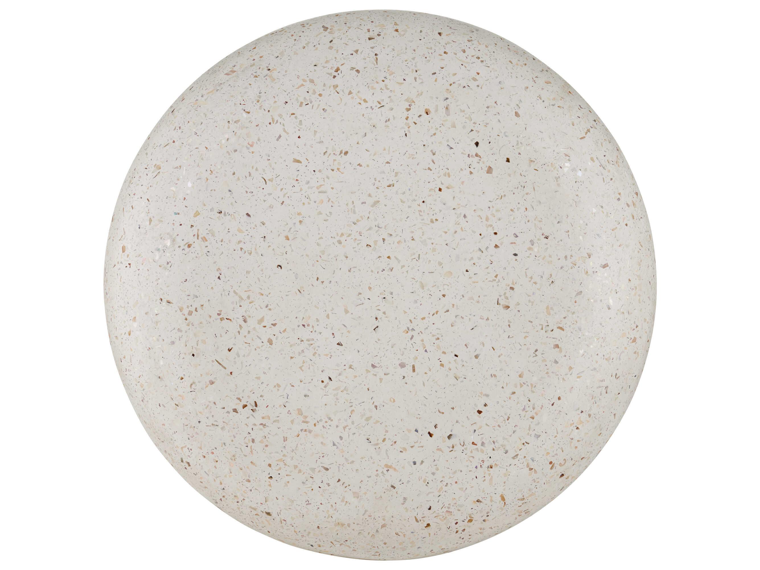 Currey & Company Cusani 20" Ivory Terrazzo Beige Accent Stool