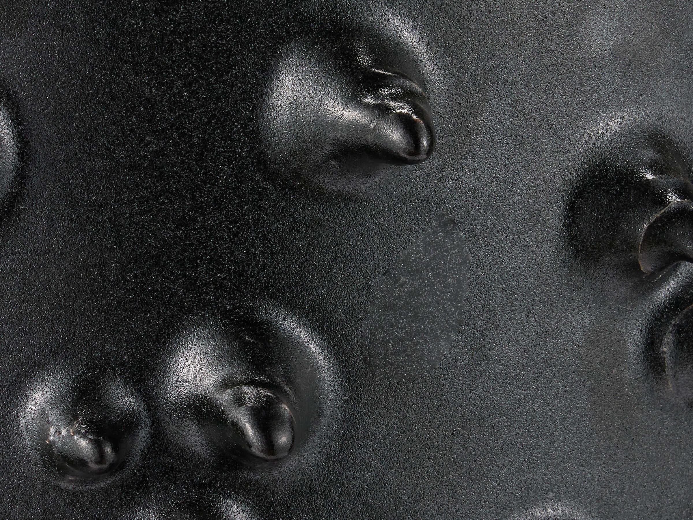 Currey & Company Baltz Round Ceramic Black End Table