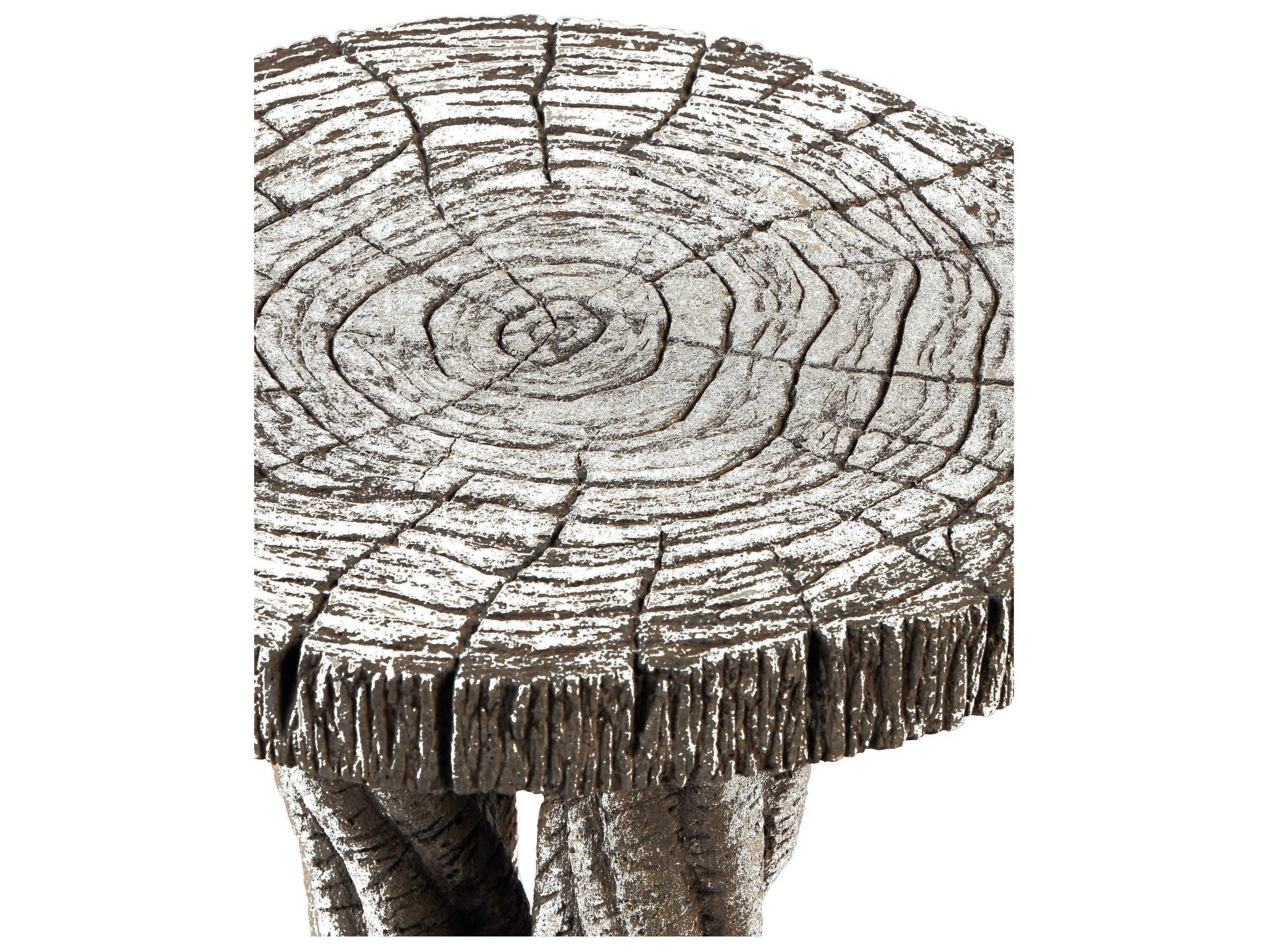 Currey & Company Dunmore Round Concrete Charbon De Bois End Table