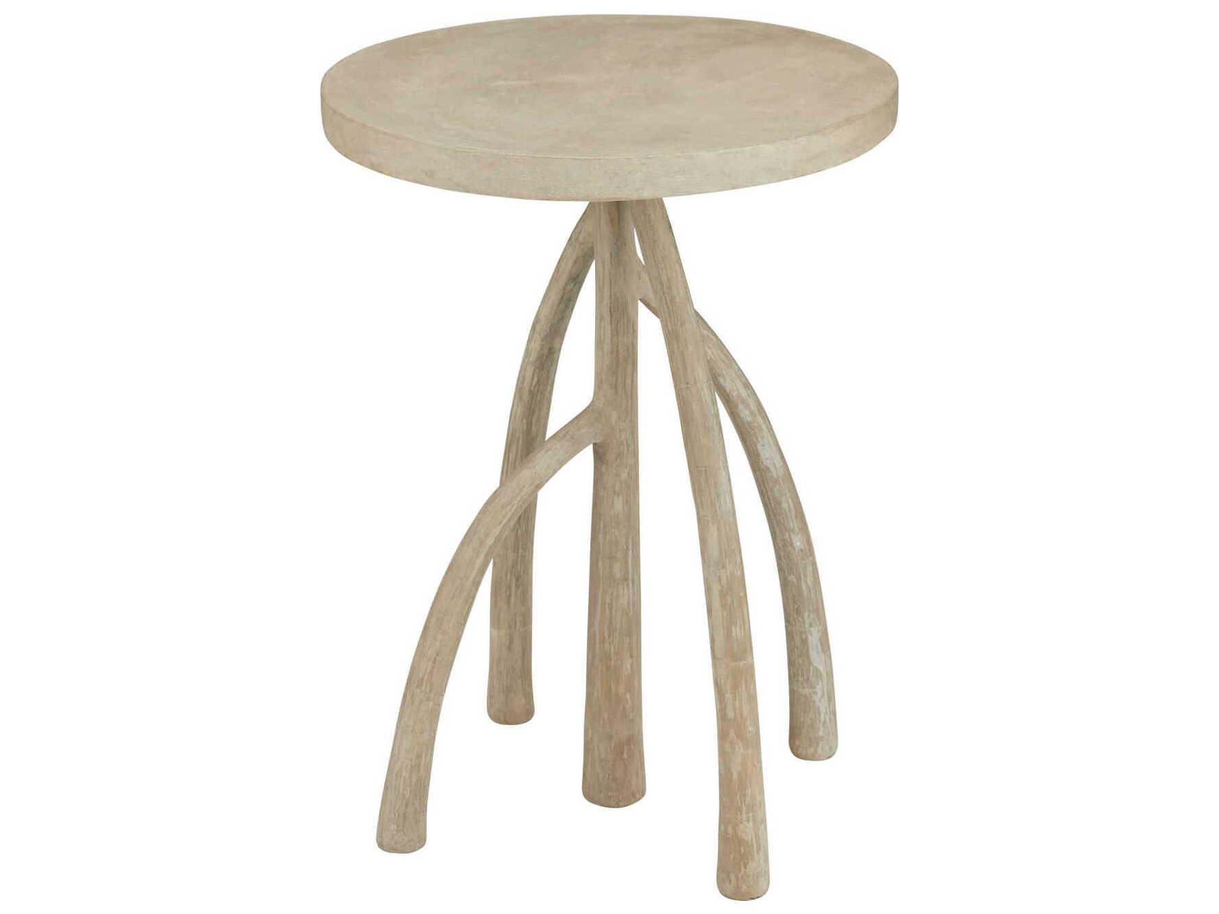 Currey & Company Mangal Round Concrete Portland End Table