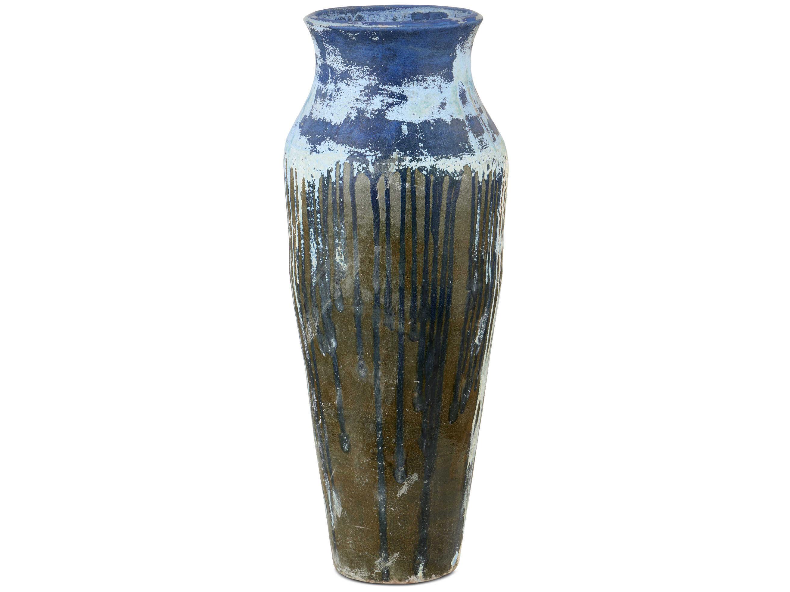 Currey & Company Capizzi Blue Drip Urn