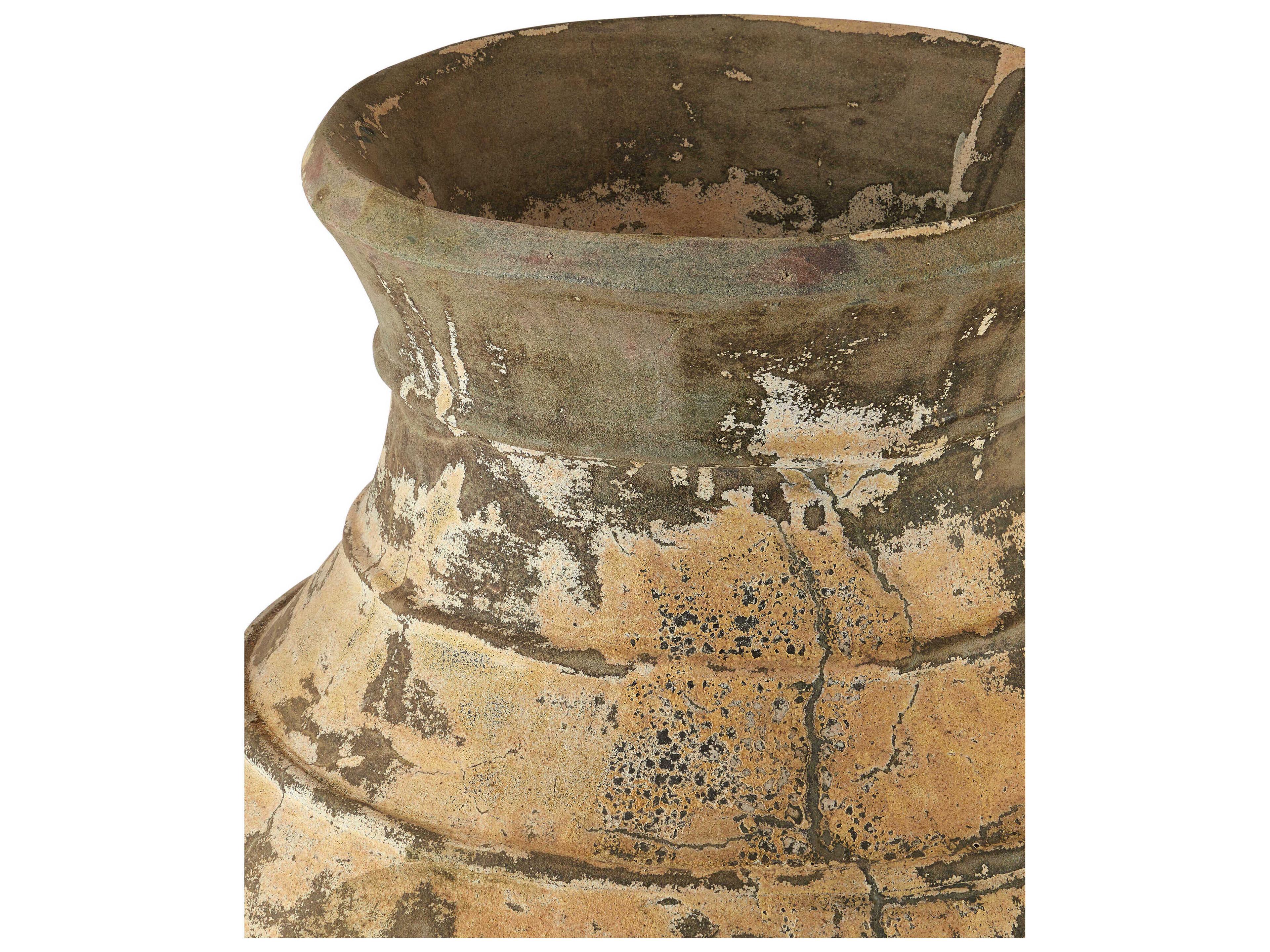 Currey & Company Lipari Antique White Urn