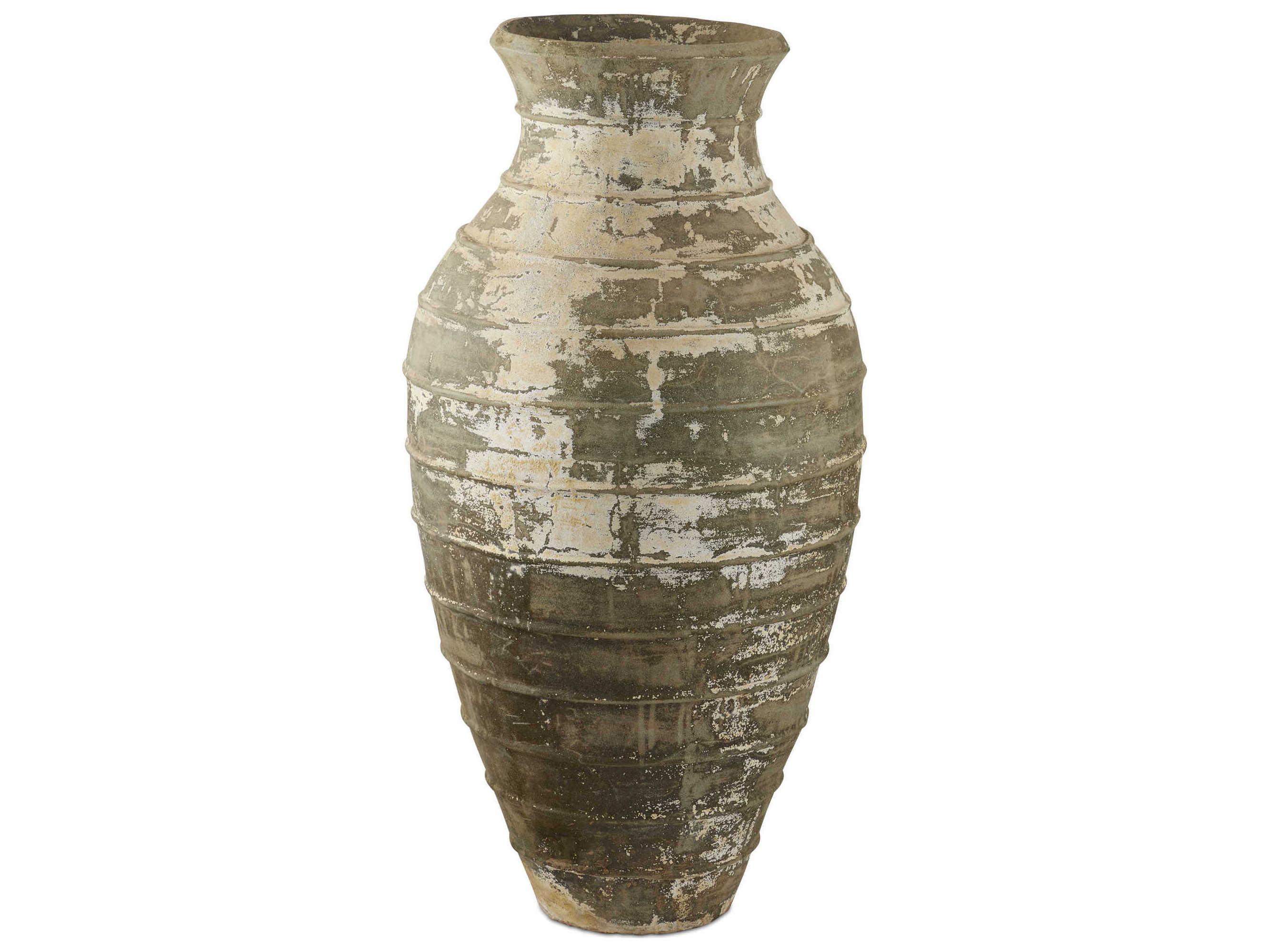 Currey & Company Lipari Antique White Urn