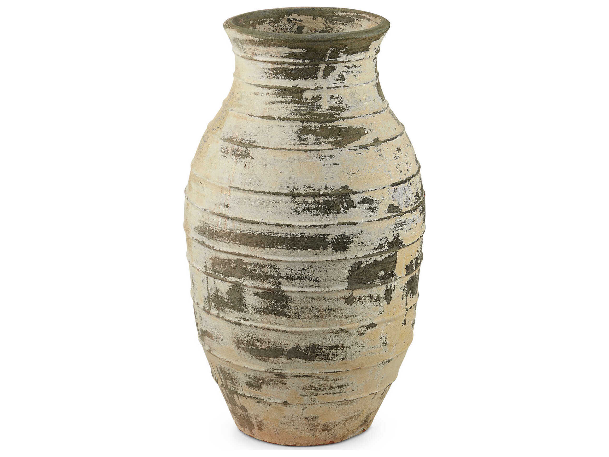 Currey & Company Ragusa Large Antique White Urn