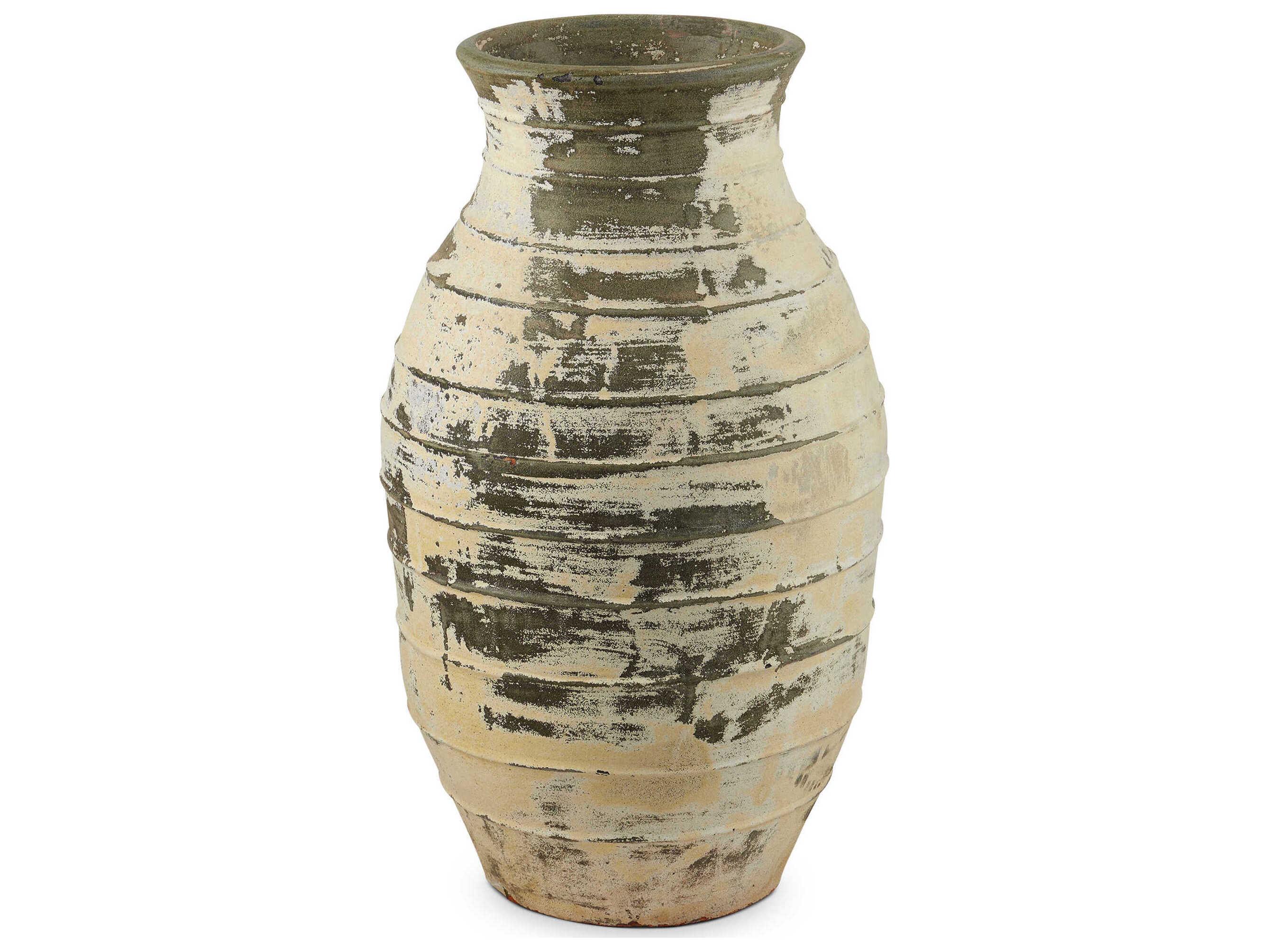 Currey & Company Ragusa Large Antique White Urn