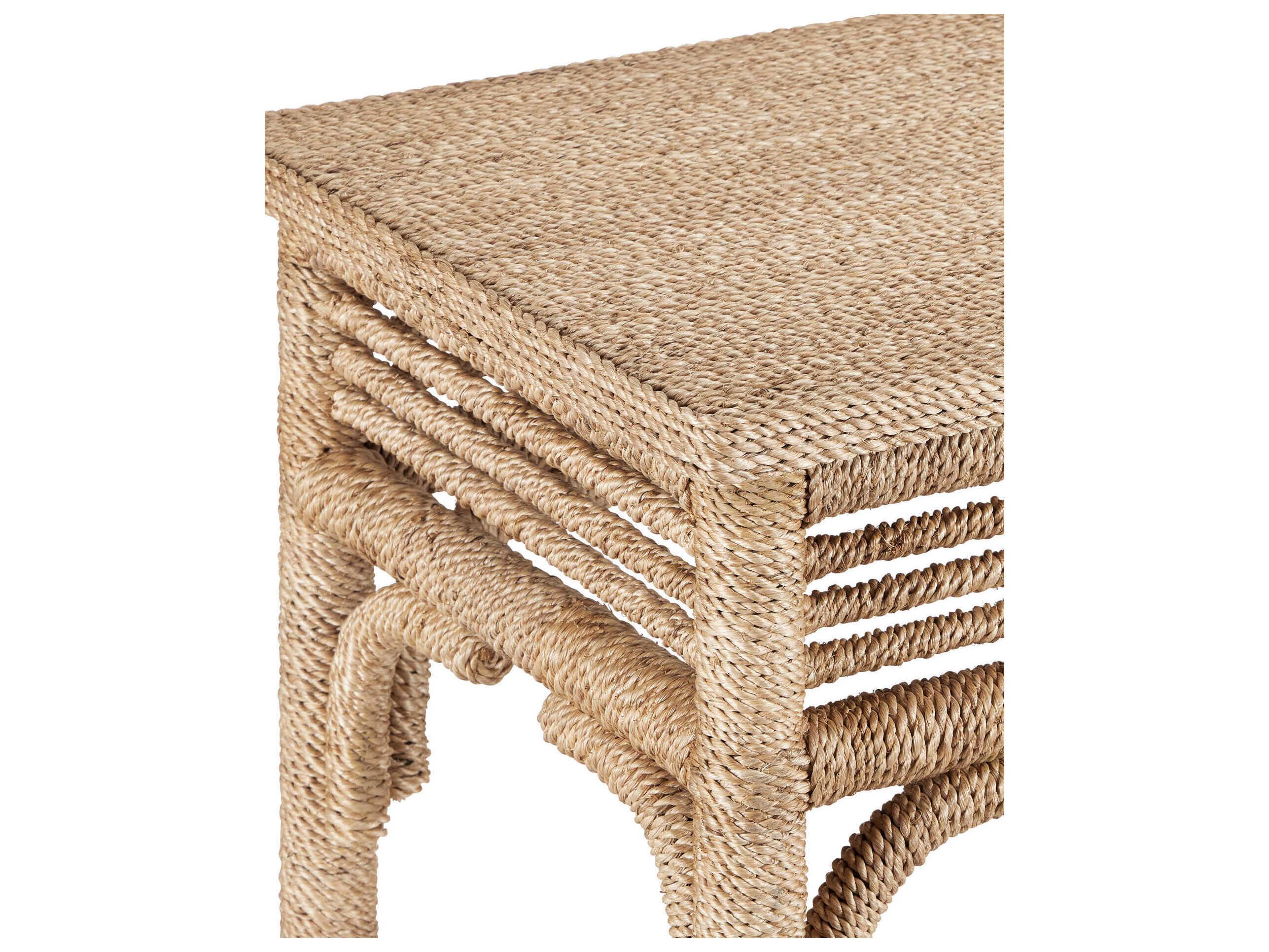 urrey & Company Olisa Rectangular Rattan Console Table