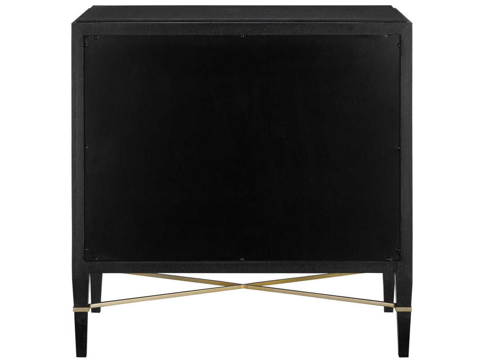 Currey & Company Verona 3-Drawers Gold Solid Wood Chest Nightstand