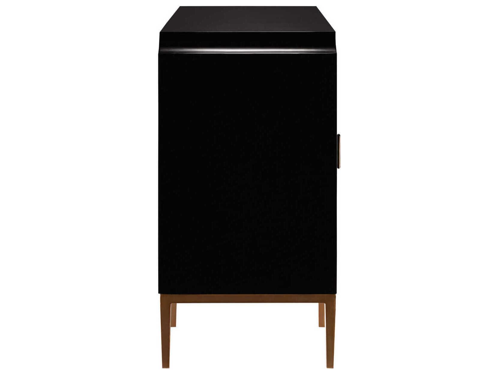 Currey & Company Kallista 54" Hardwood Dark Sapphire Caviar Black Antique Brass Sideboard