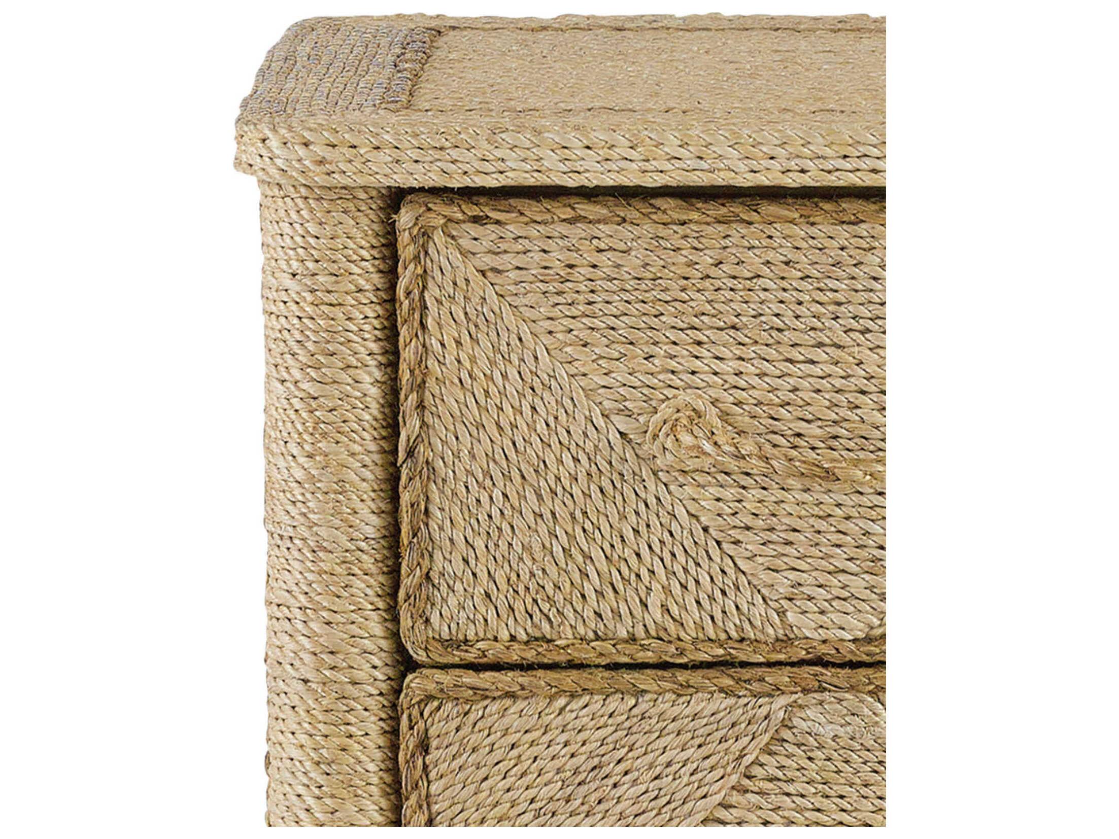 Currey & Company Kaipo 2-Drawers Abaca Wood Nightstand
