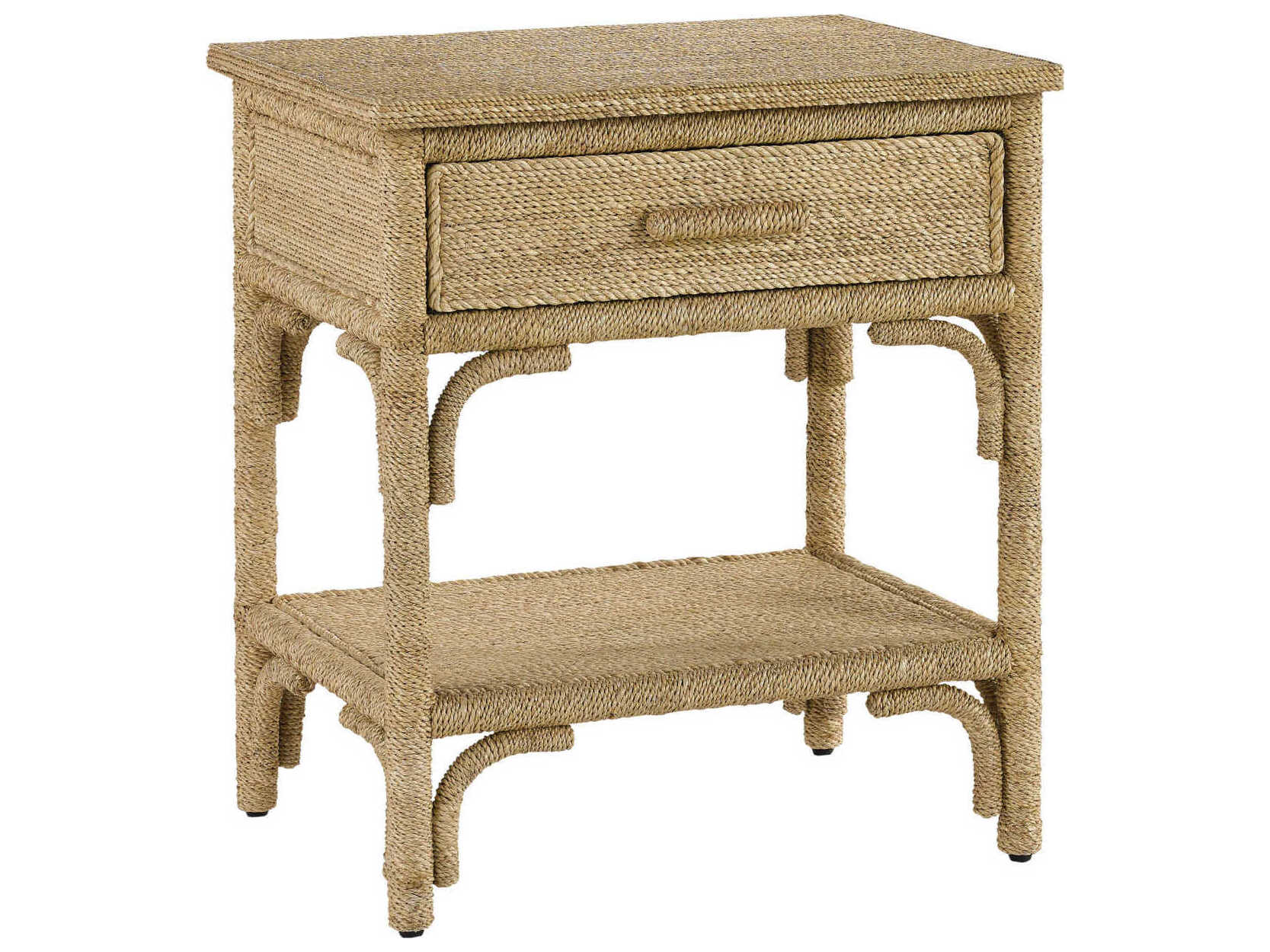 Currey & Company Olisa 1-Drawer Abaca Wood Nightstand