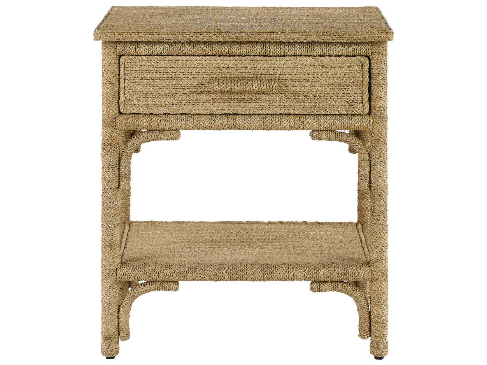 Currey & Company Olisa 1-Drawer Abaca Wood Nightstand