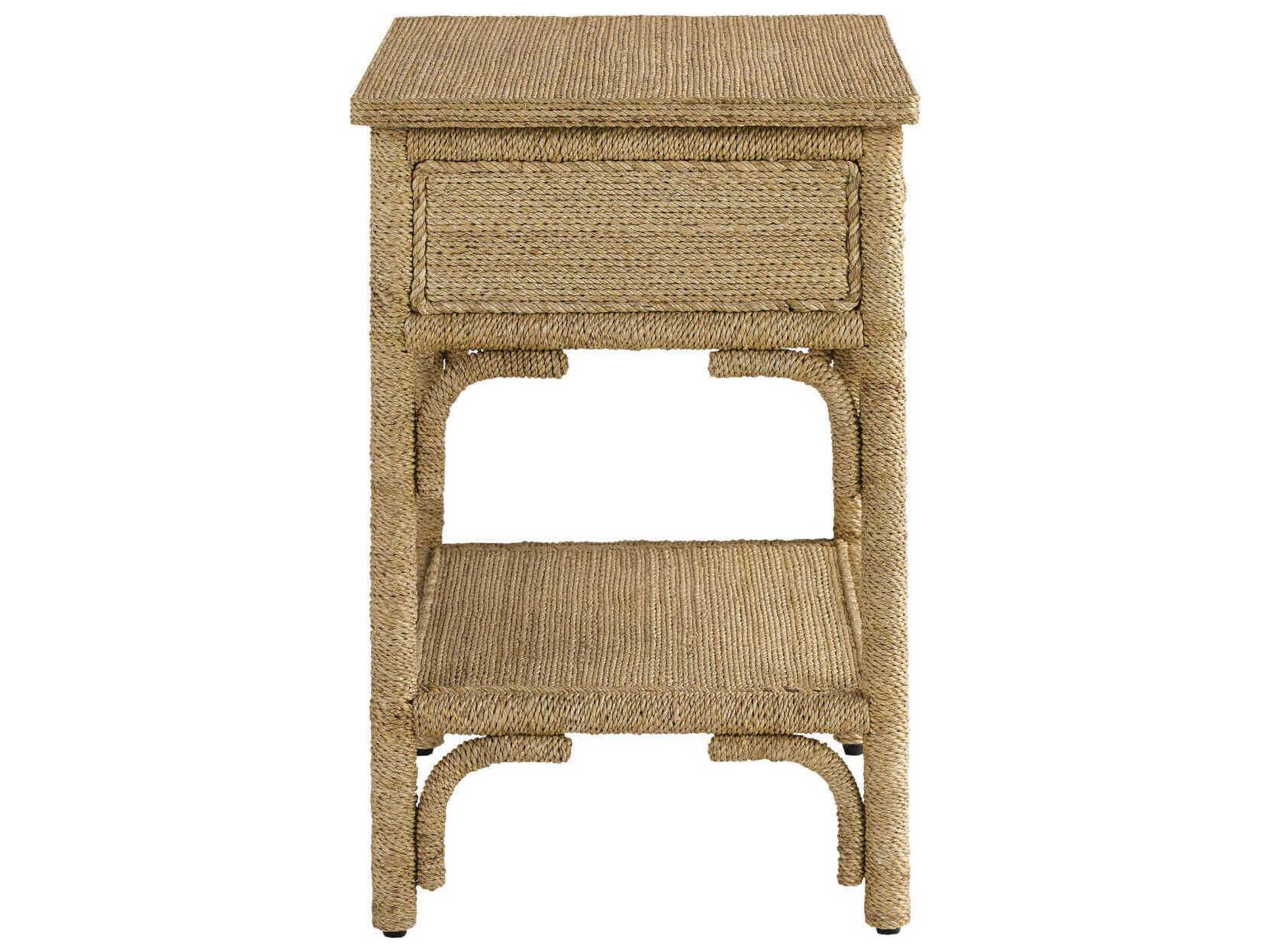 Currey & Company Olisa 1-Drawer Abaca Wood Nightstand