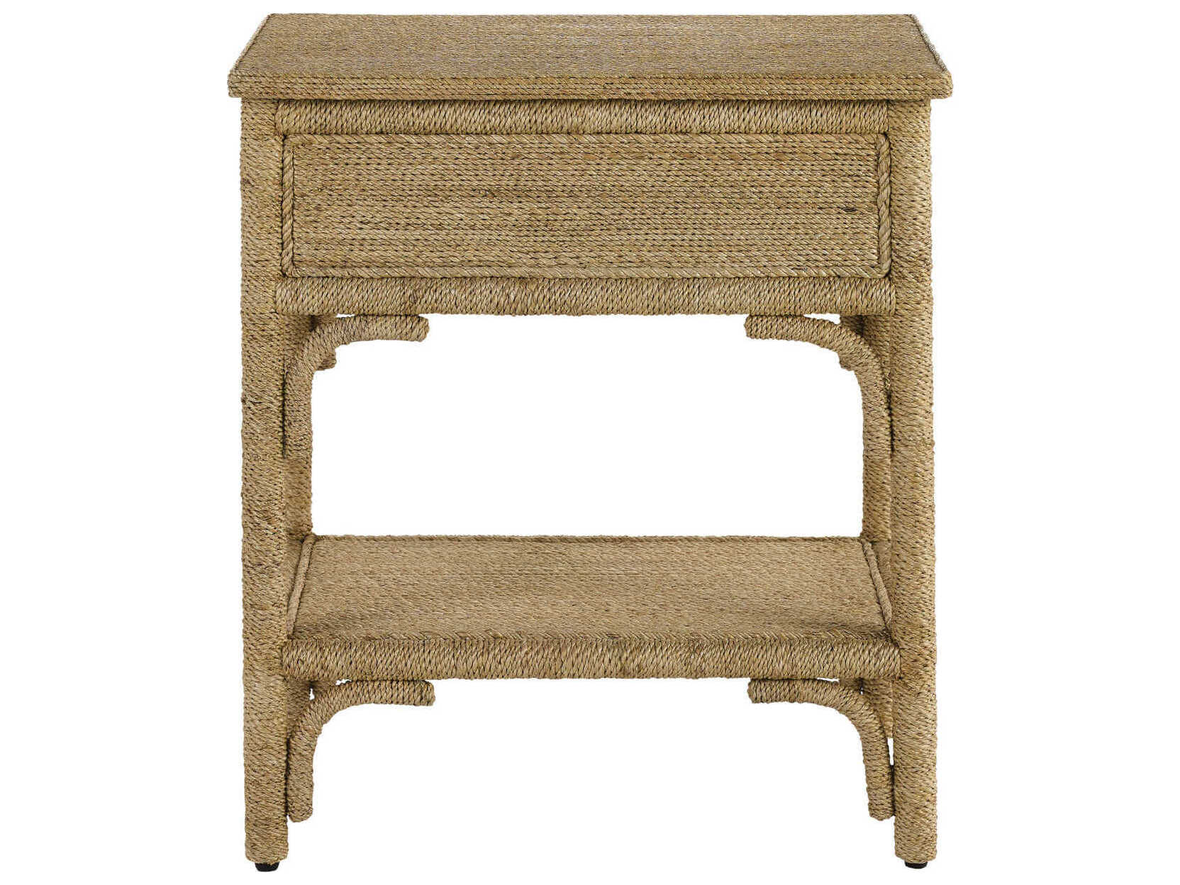 Currey & Company Olisa 1-Drawer Abaca Wood Nightstand