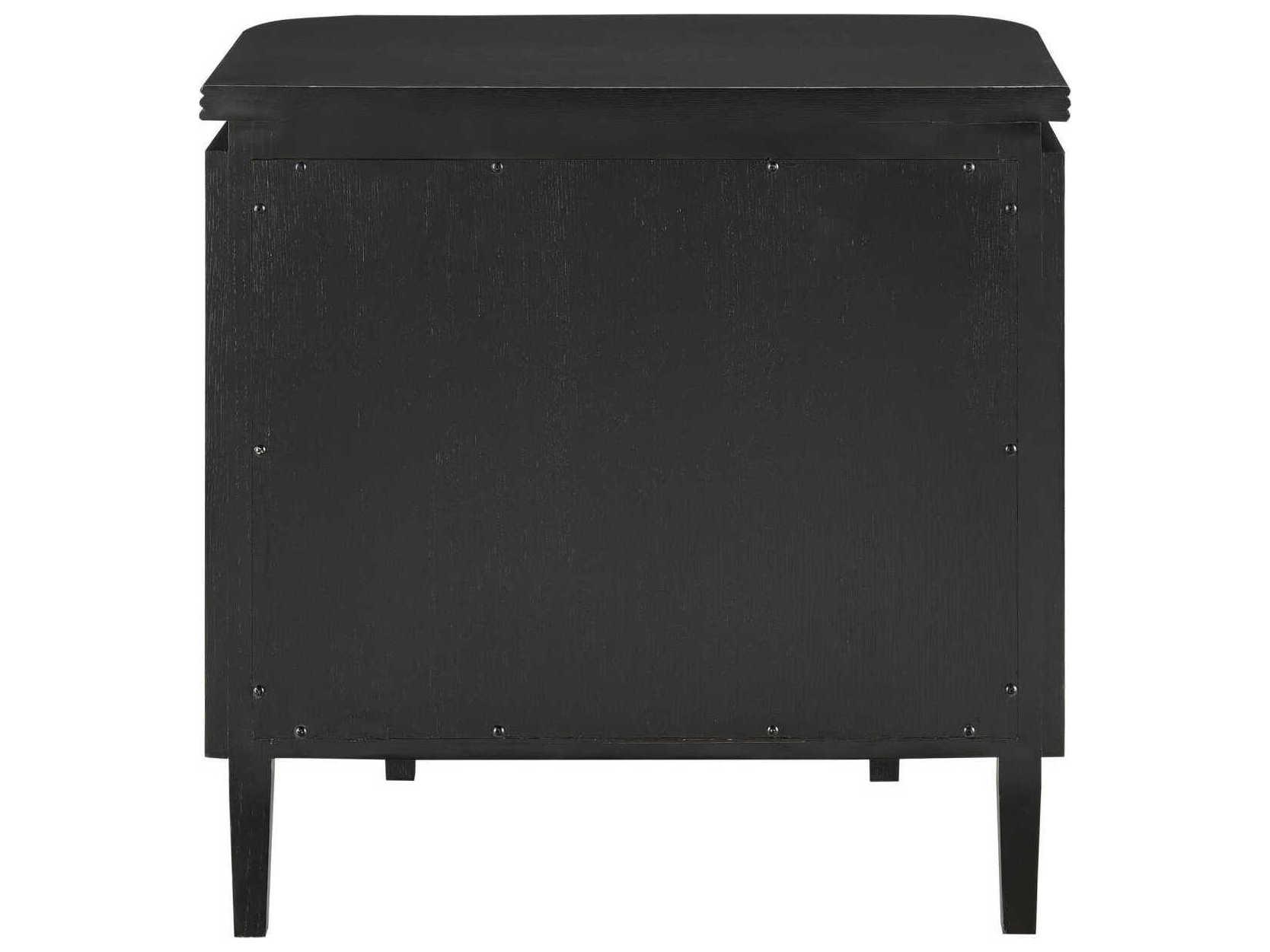 Currey & Company Briallen 2-Drawers Gold Oak Wood Nightstand