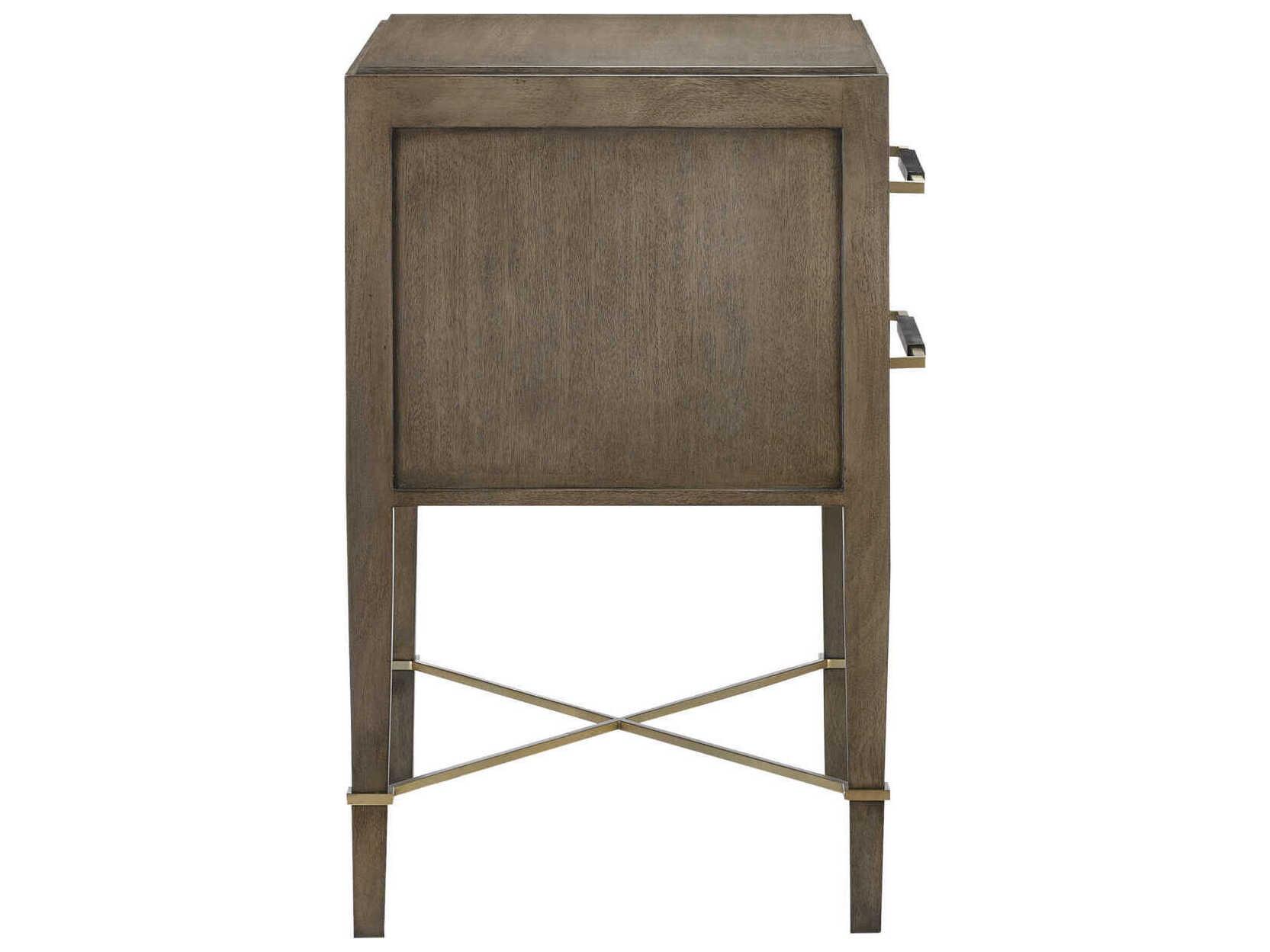 Currey & Company Verona 2-Drawers Brown Mahogany Wood Nightstand