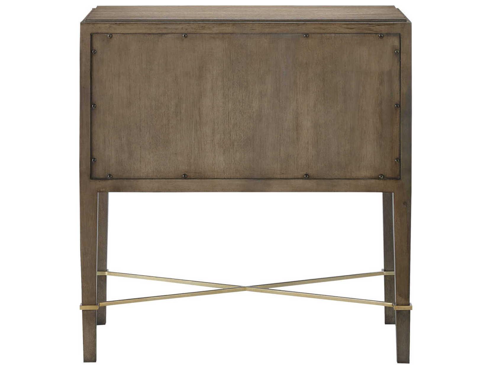 Currey & Company Verona 2-Drawers Brown Mahogany Wood Nightstand